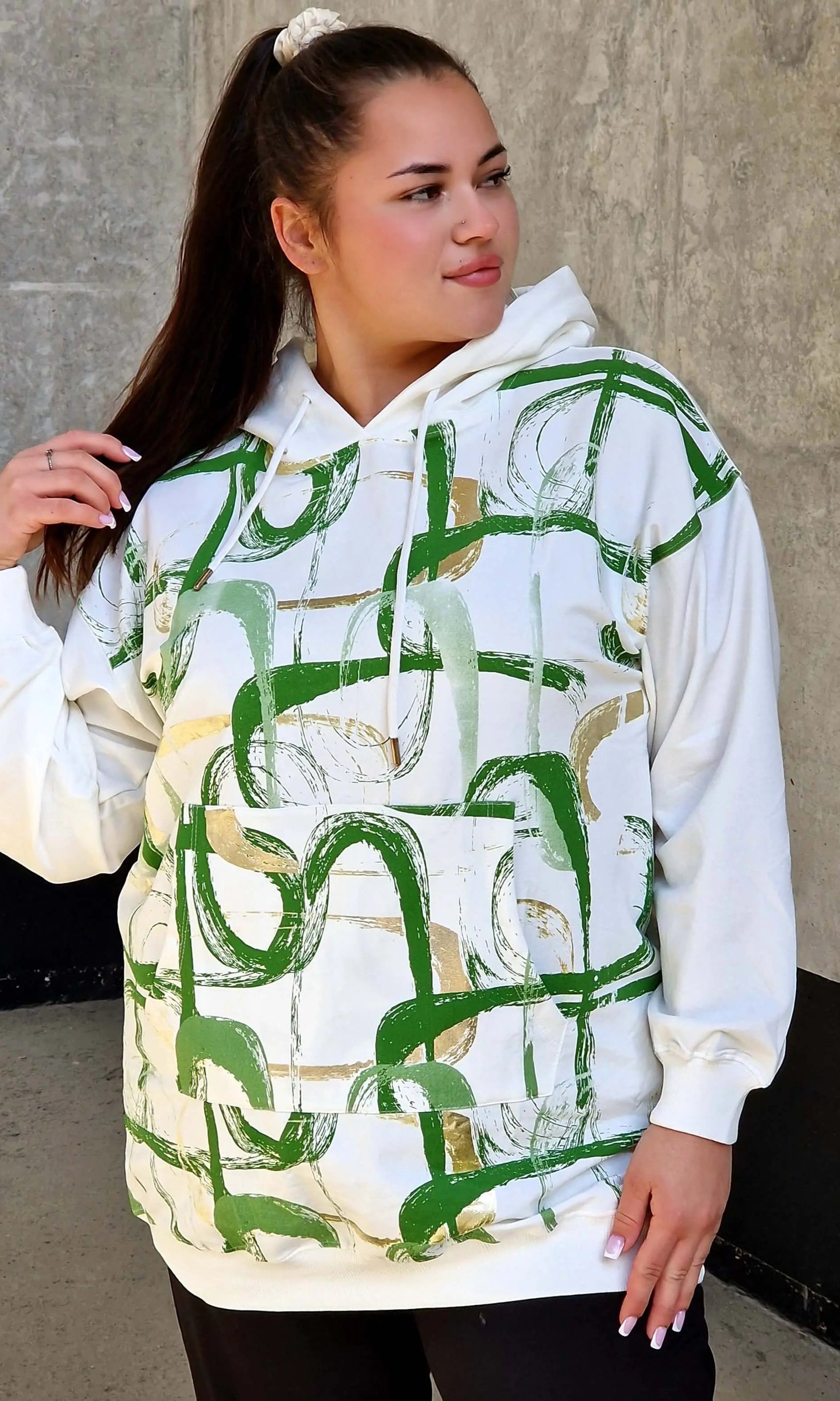 Bluza z abstrakcyjnym printem Stylowa XL