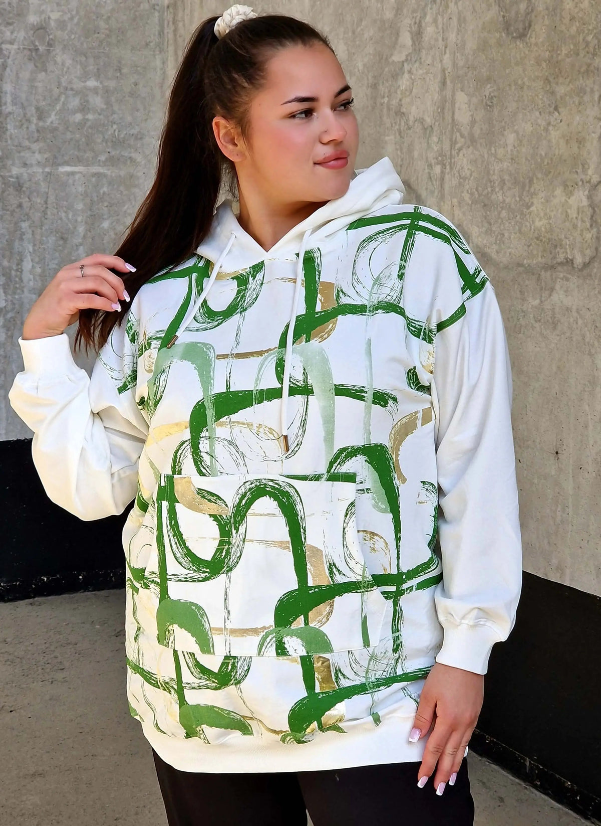 Bluza z abstrakcyjnym printem Stylowa XL