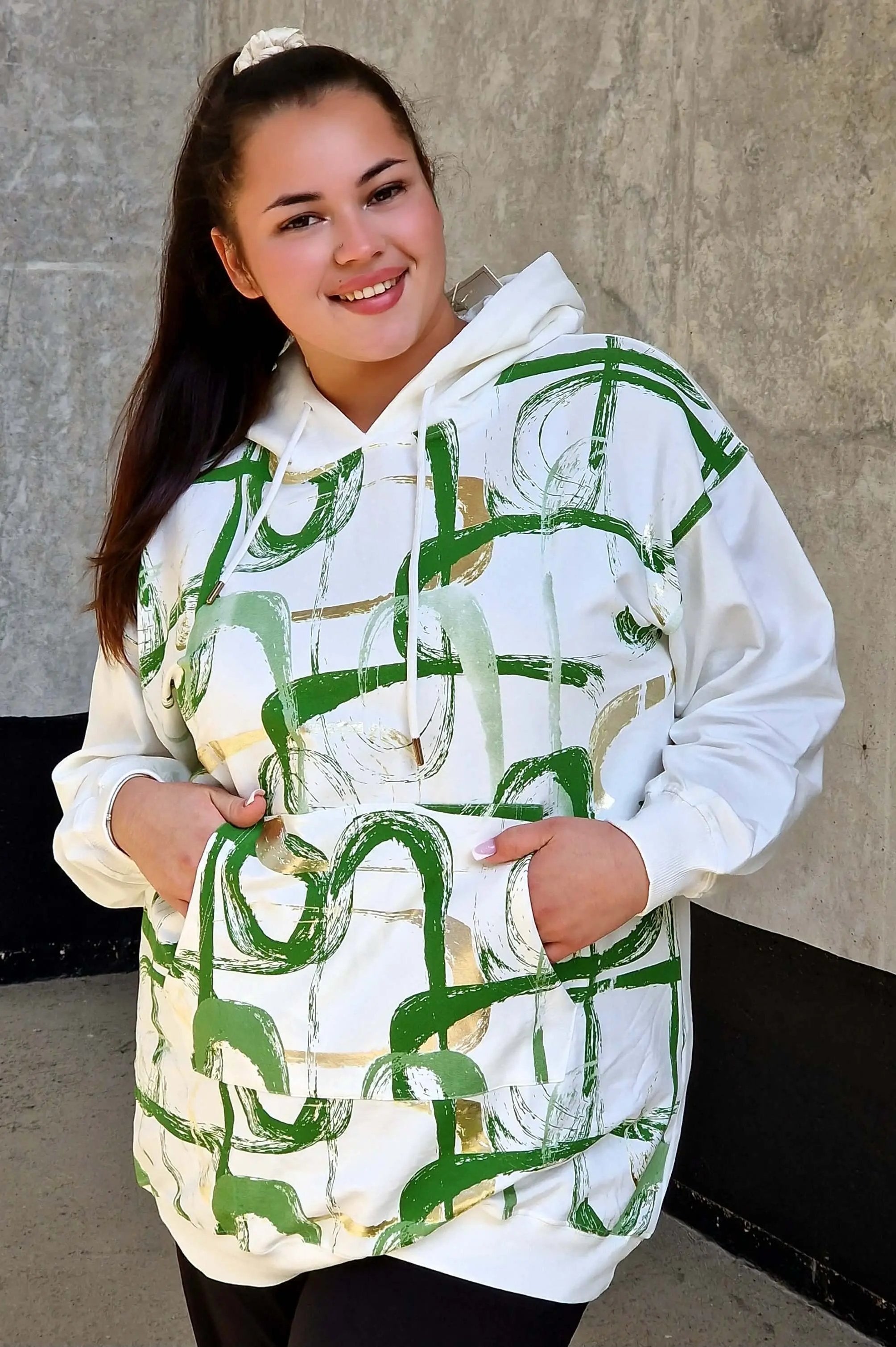 Bluza z abstrakcyjnym printem Stylowa XL