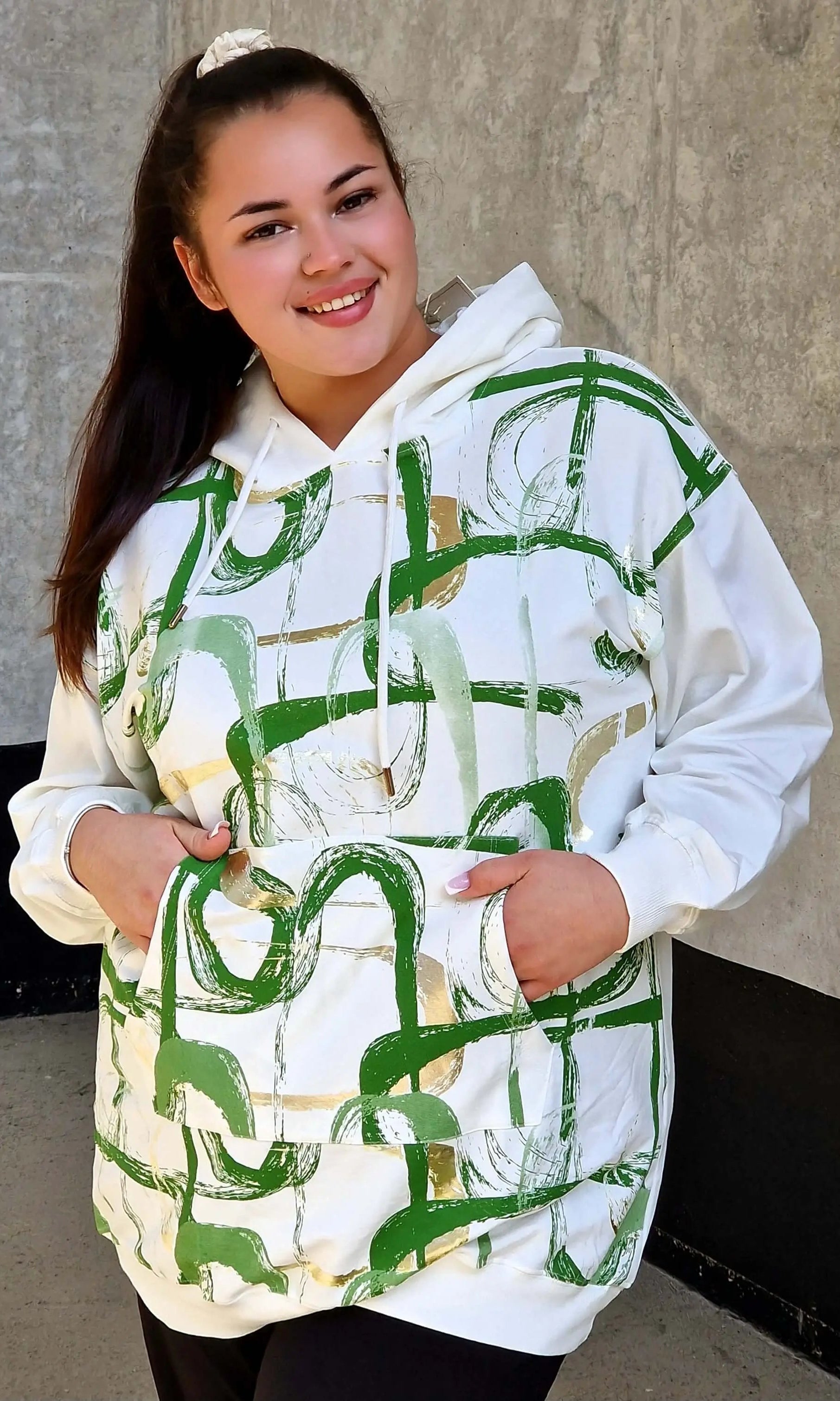 Bluza z abstrakcyjnym printem Stylowa XL