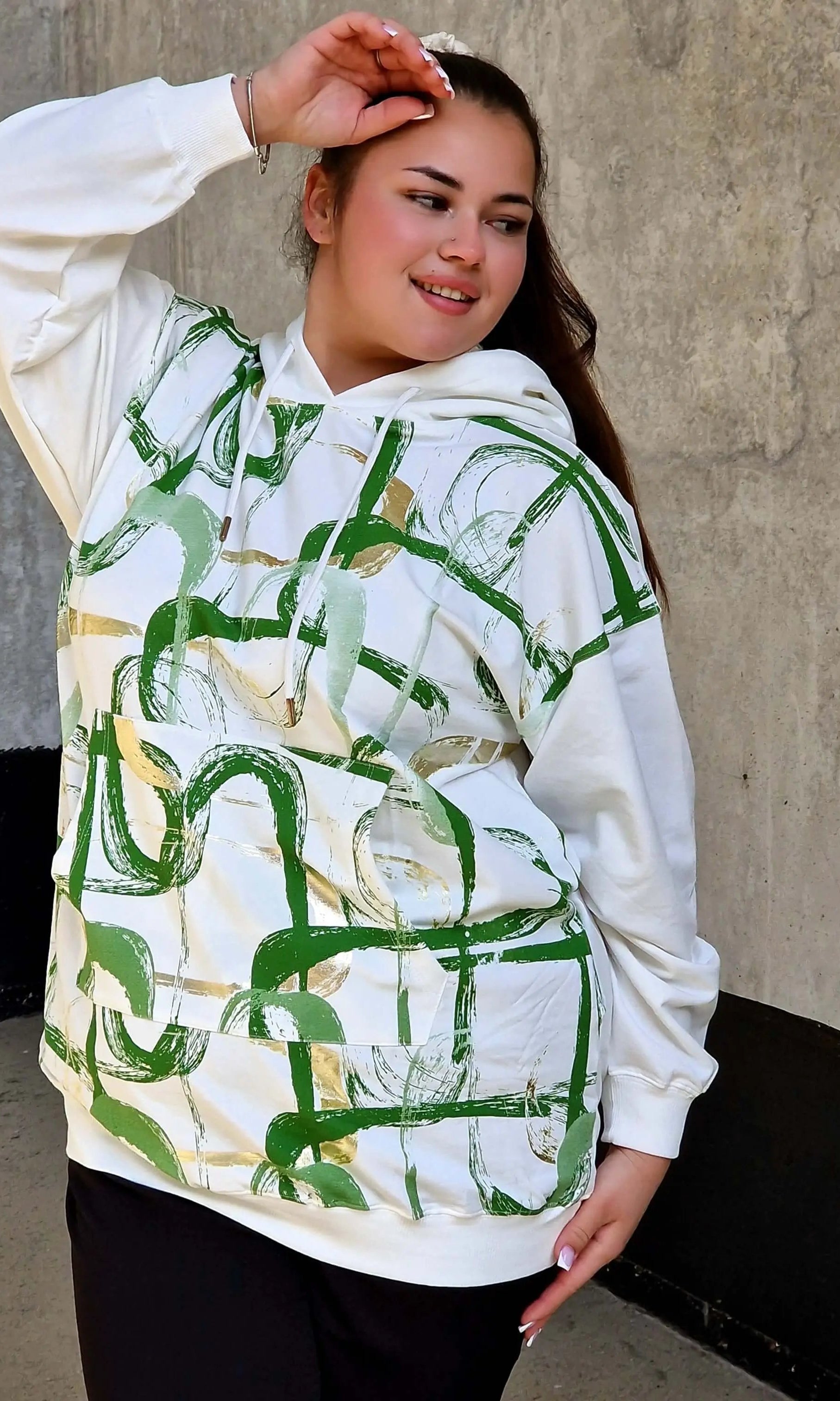 Bluza z abstrakcyjnym printem Stylowa XL