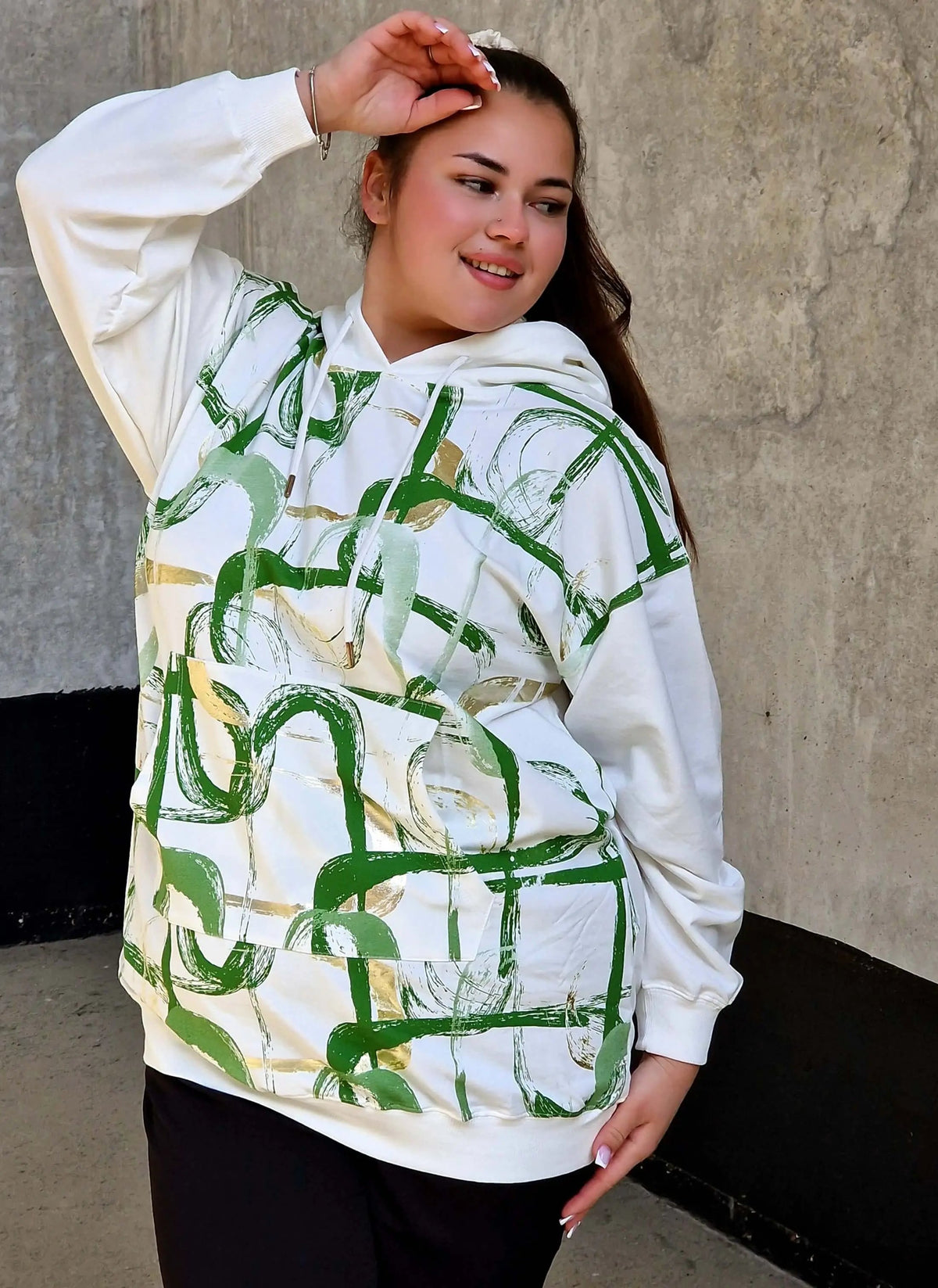 Bluza z abstrakcyjnym printem Stylowa XL