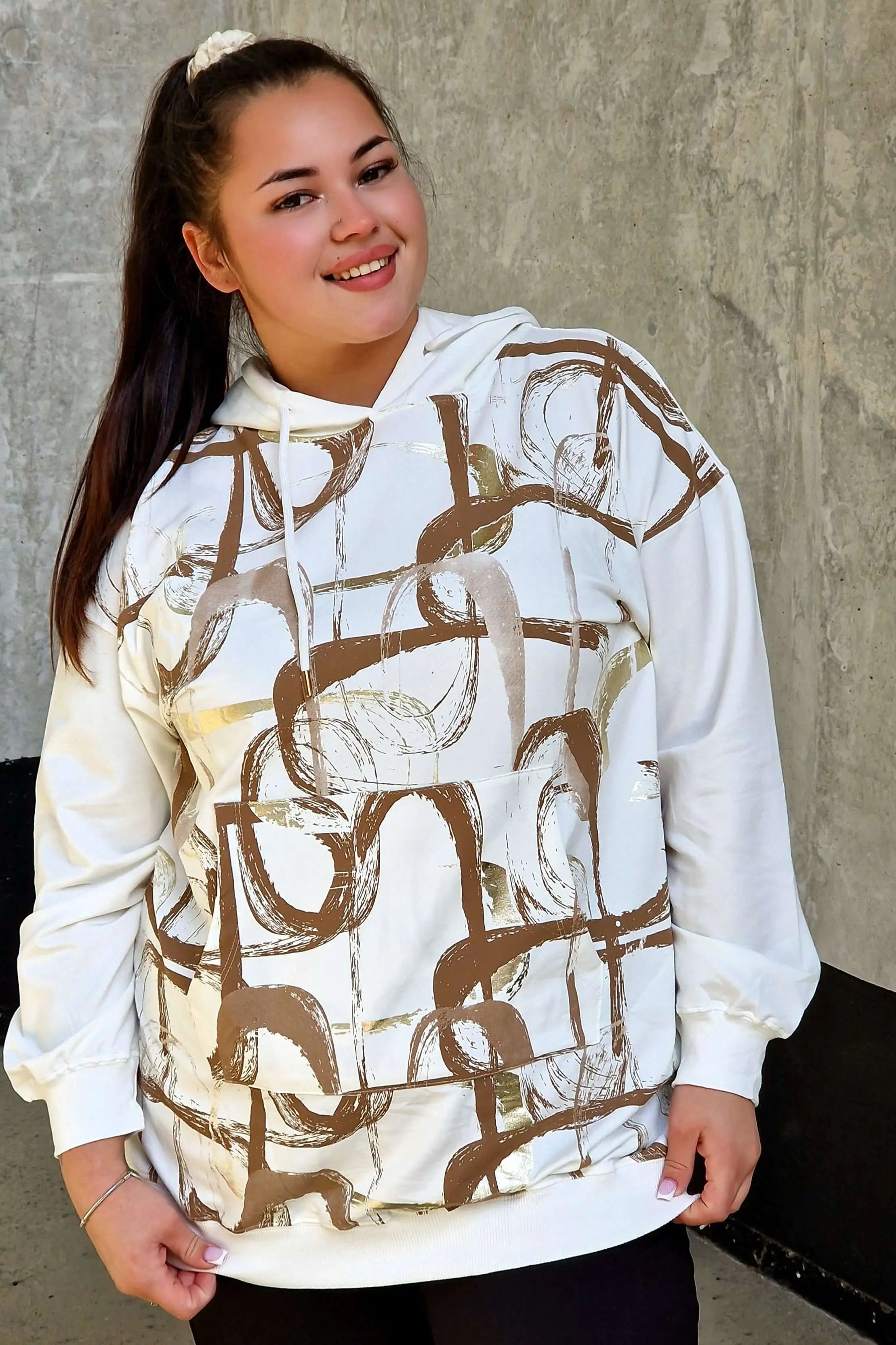 Bluza z abstrakcyjnym printem Stylowa XL
