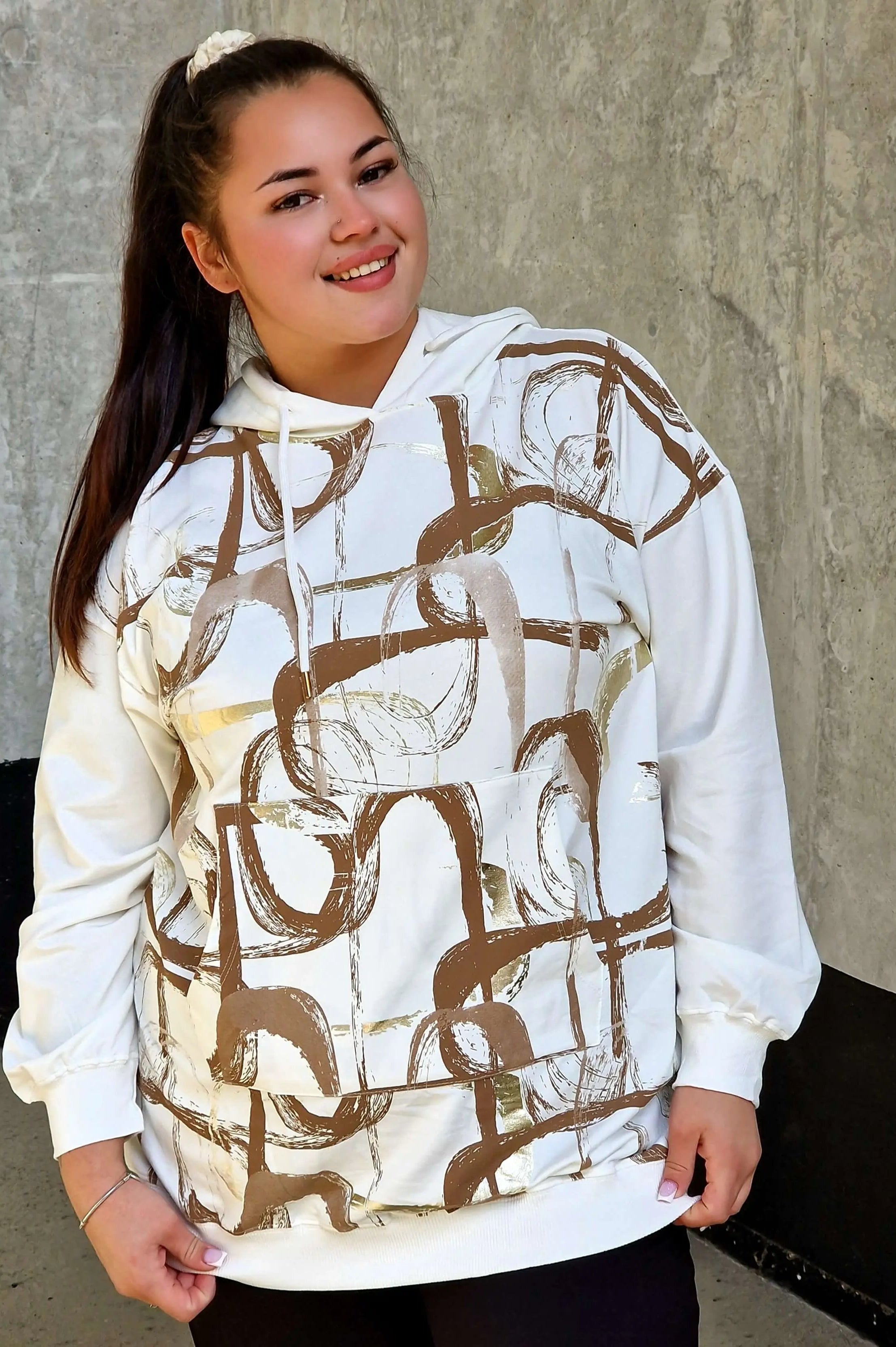 Bluza z abstrakcyjnym printem Stylowa XL