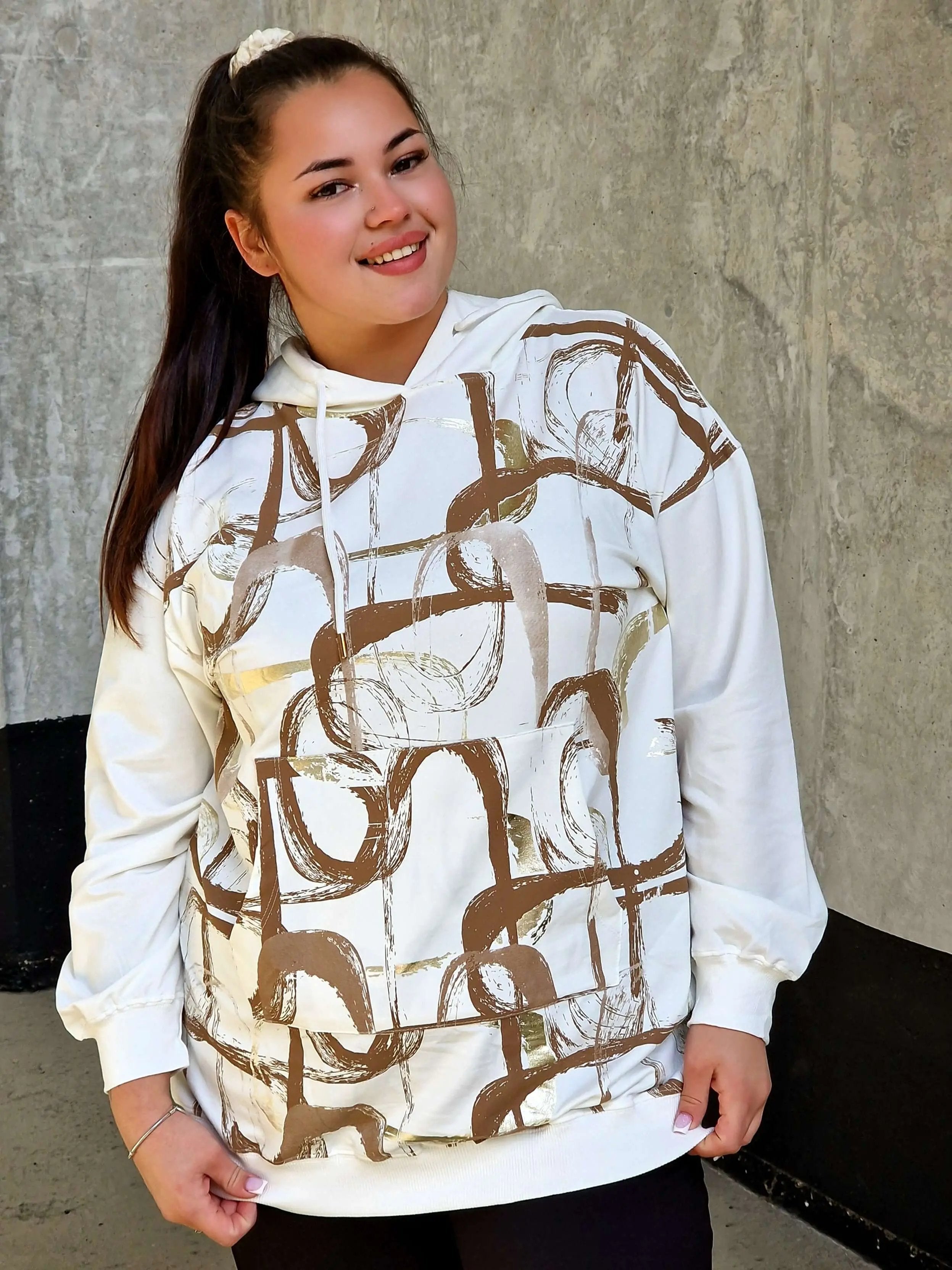 Bluza z abstrakcyjnym printem Stylowa XL