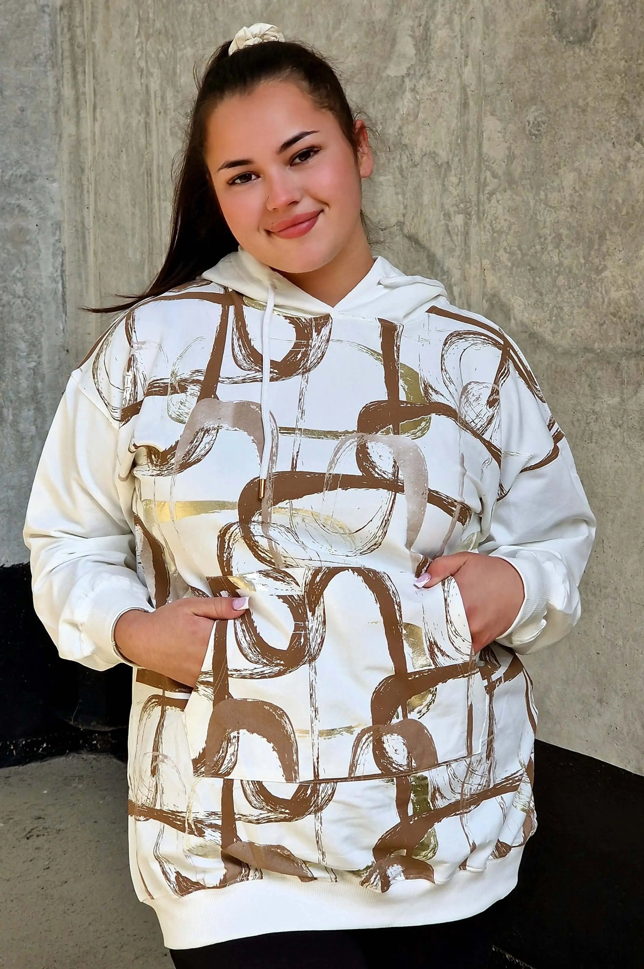 Bluza z abstrakcyjnym printem Stylowa XL