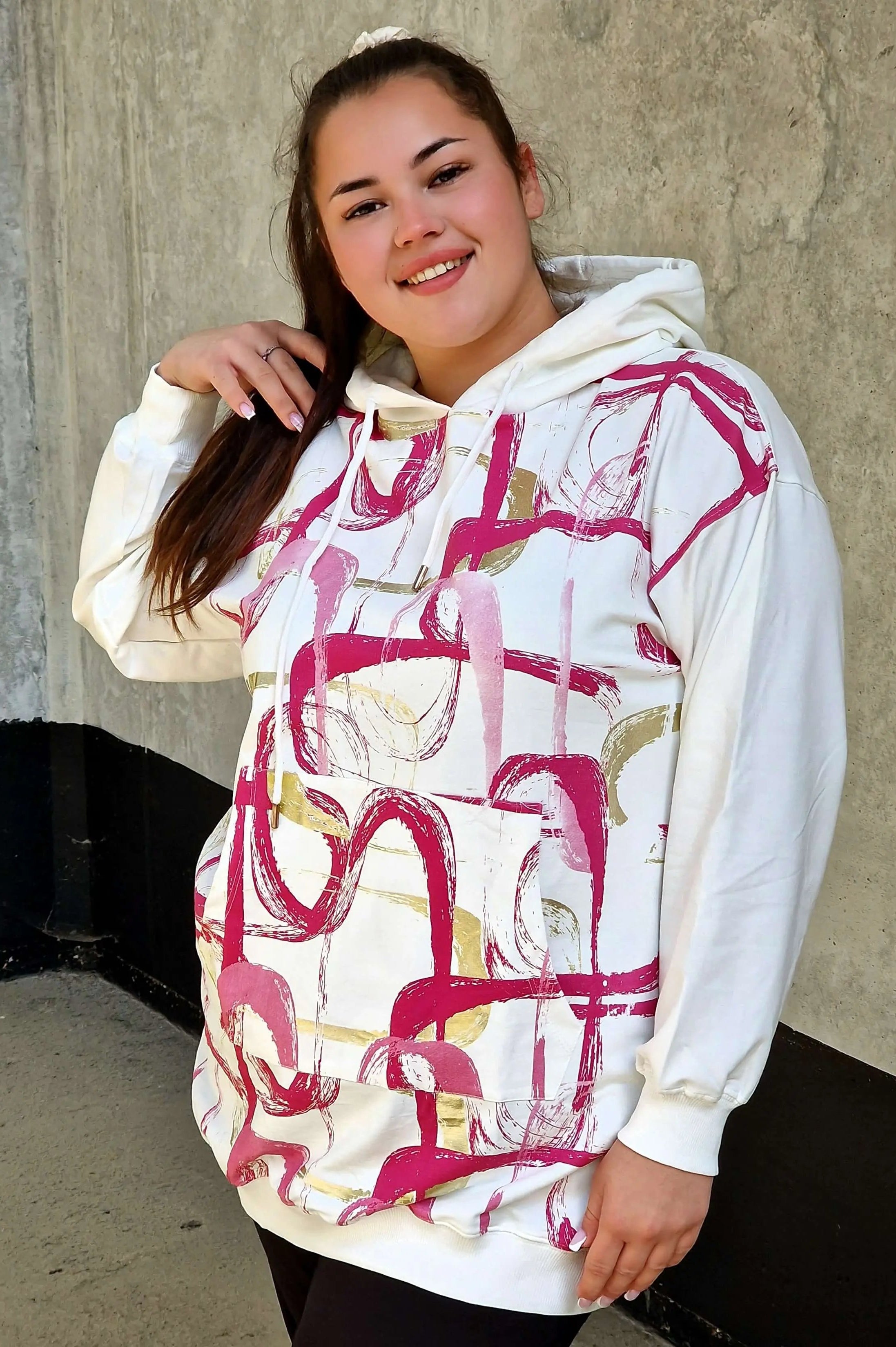 Bluza z abstrakcyjnym printem Stylowa XL