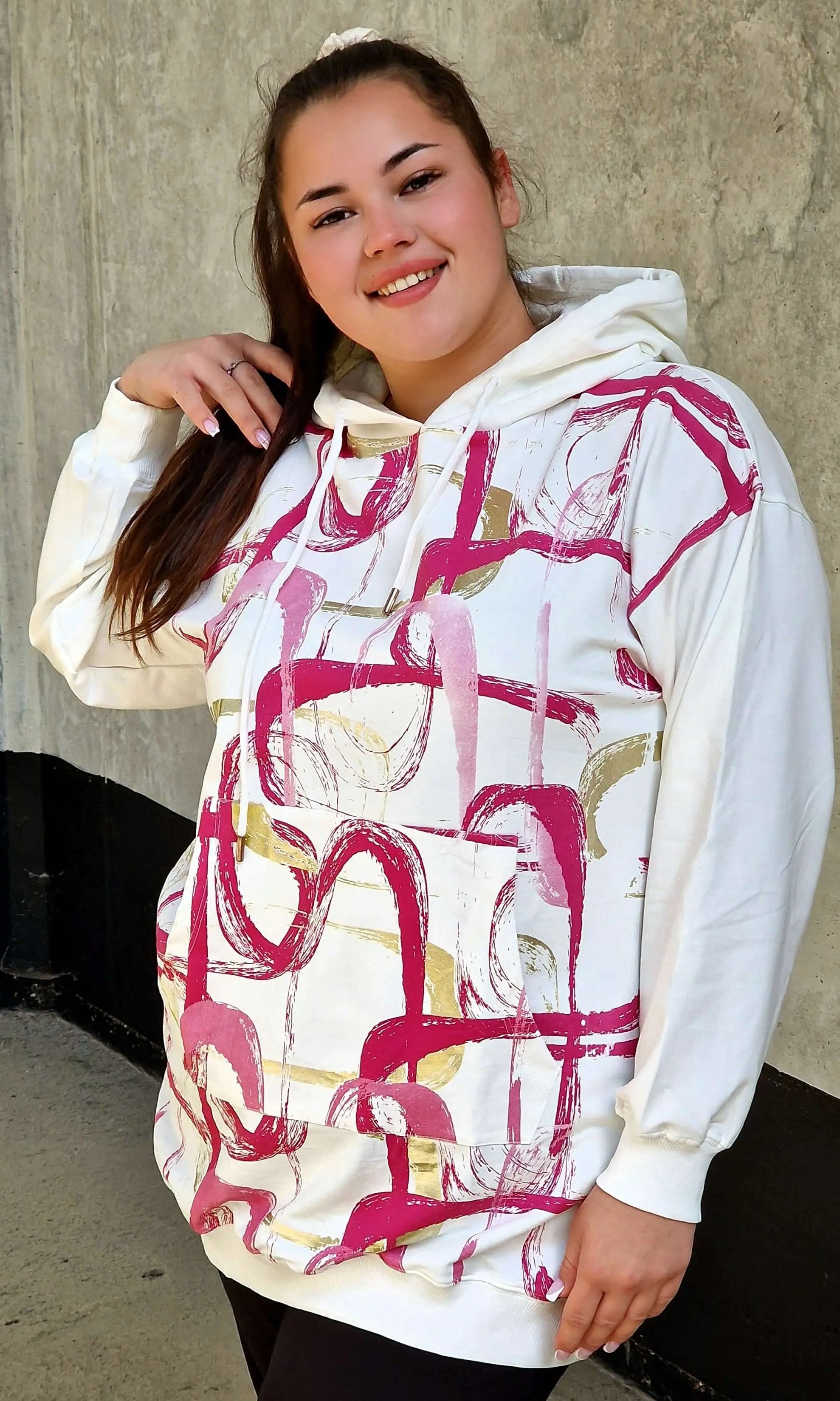 Bluza z abstrakcyjnym printem Stylowa XL