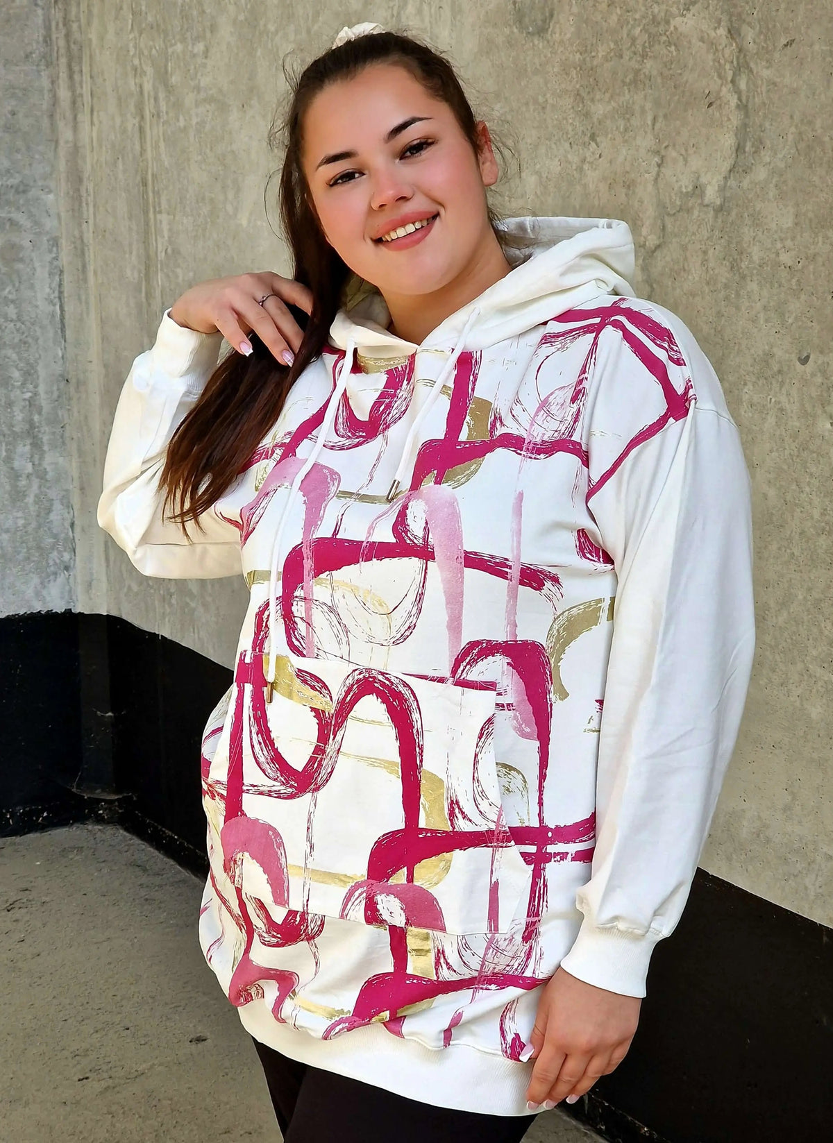 Bluza z abstrakcyjnym printem Stylowa XL