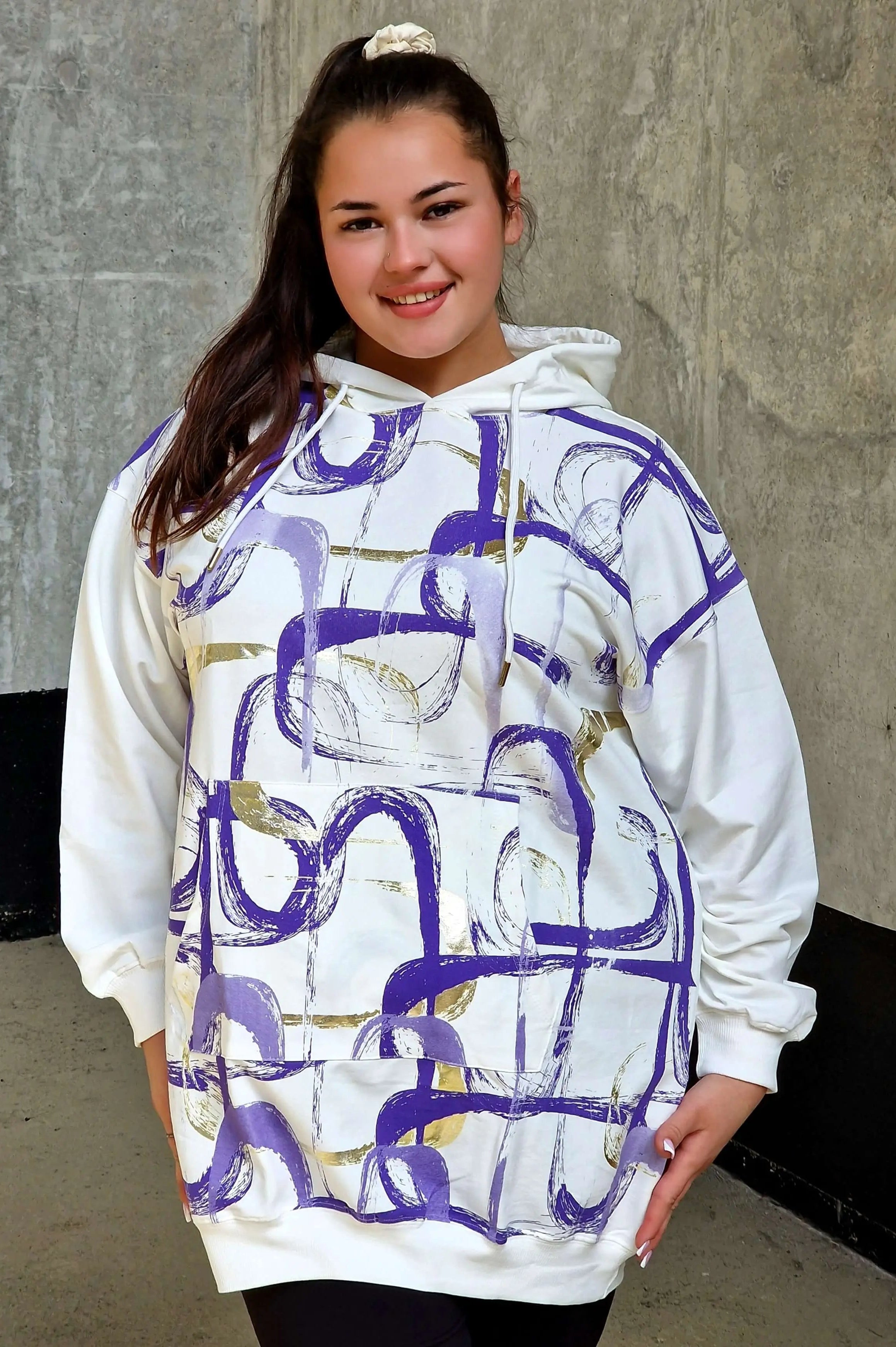 Bluza z abstrakcyjnym printem Stylowa XL