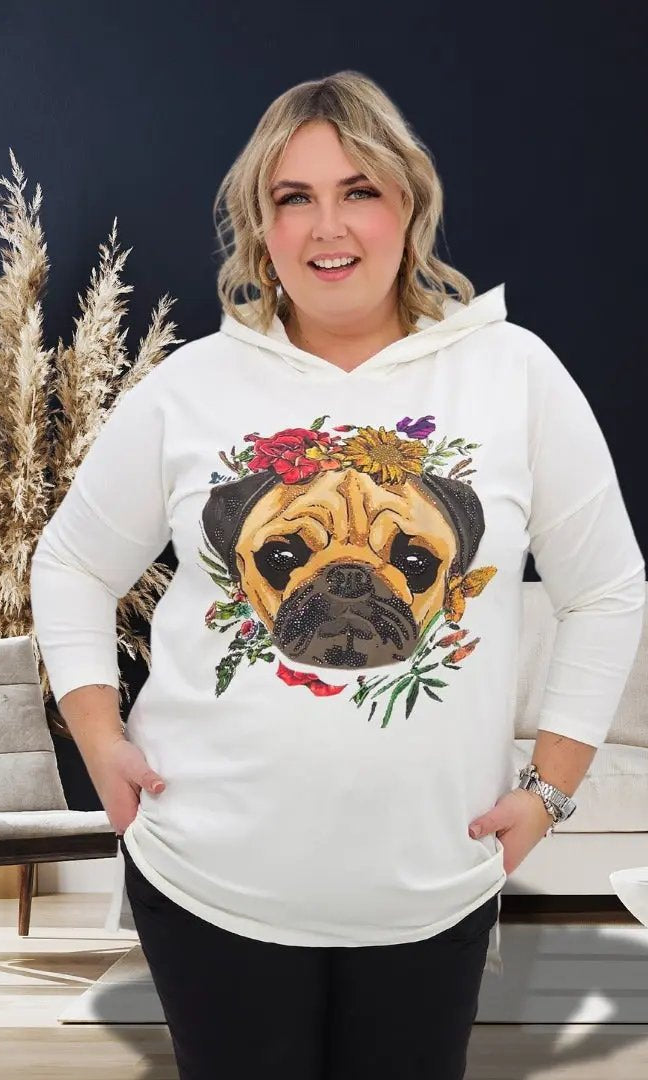 Bluza z aplikacją psa Stylowa XL