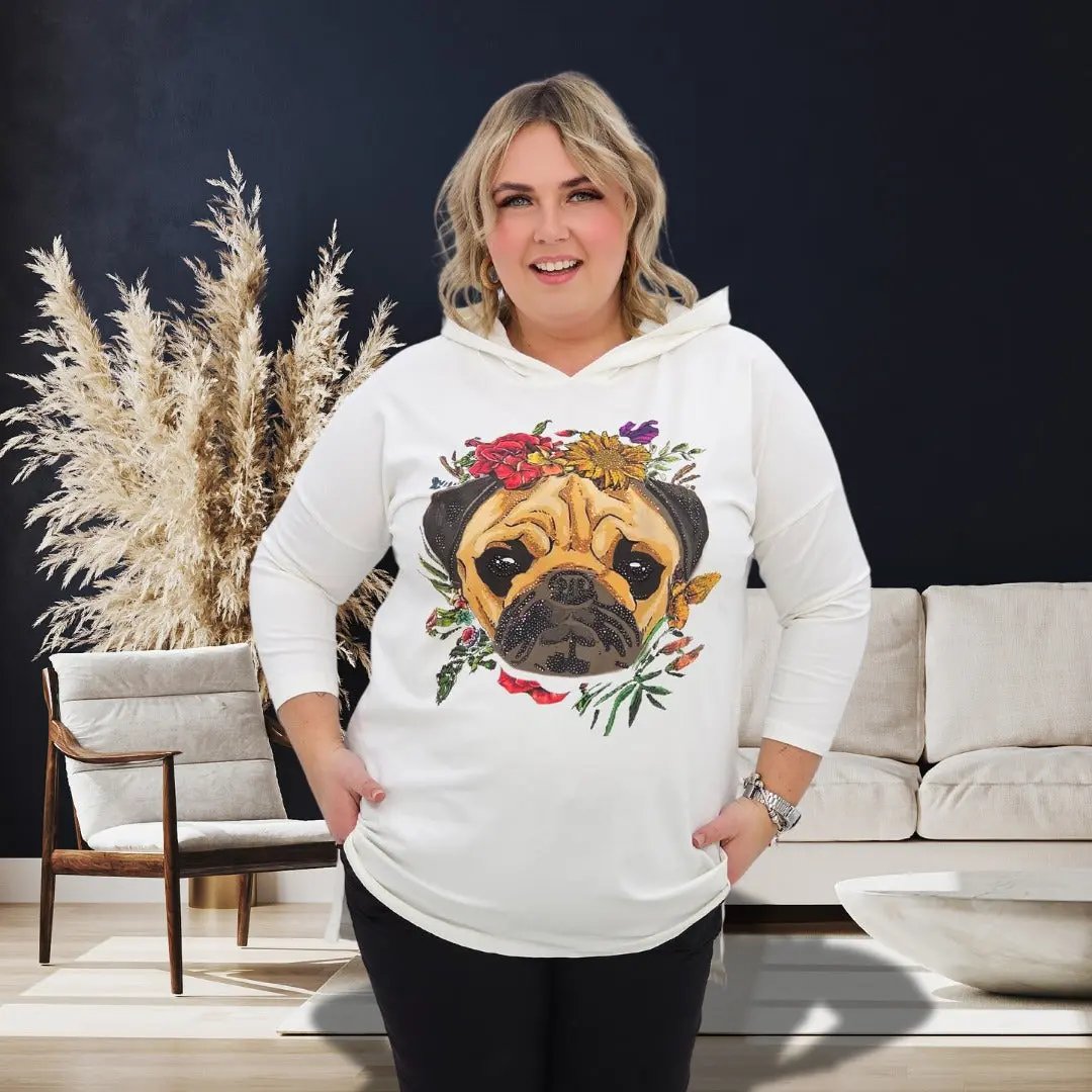 Bluza z aplikacją psa Stylowa XL