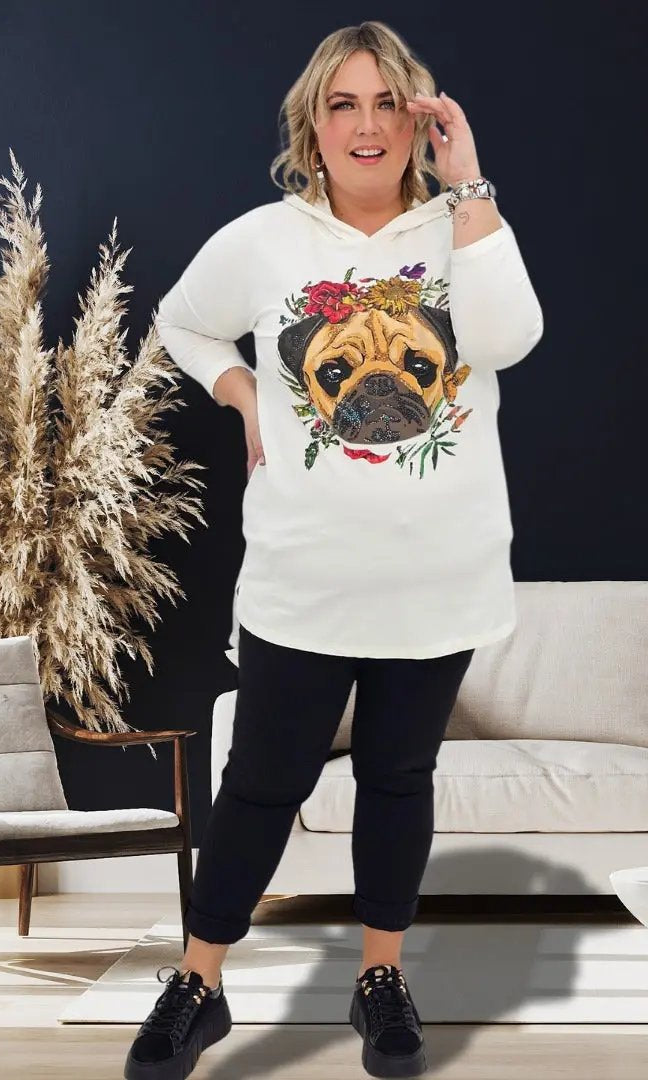 Bluza z aplikacją psa Stylowa XL