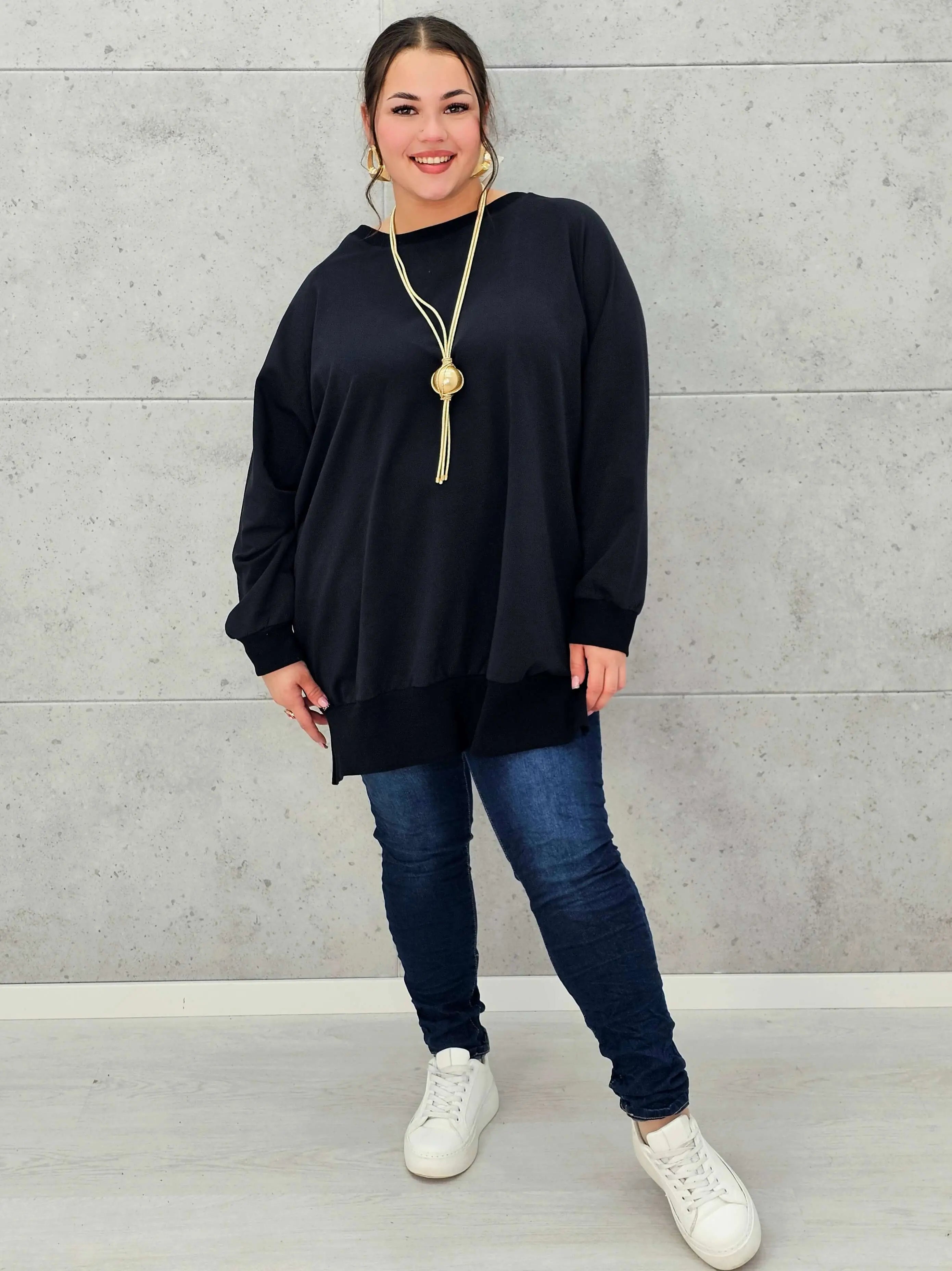 Bluza z dłuższym tyłem XXL – modna bluza plus size dla kobiet Stylowa XL