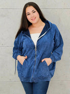 Bluza z efektem sprania z kapturem – moda dla kobiet plus size Stylowa XL