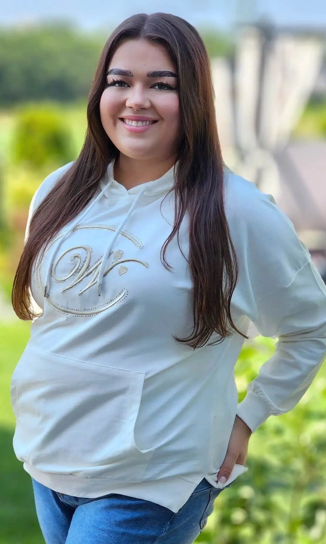 Bluza z haftowanym monogramem Stylowa XL