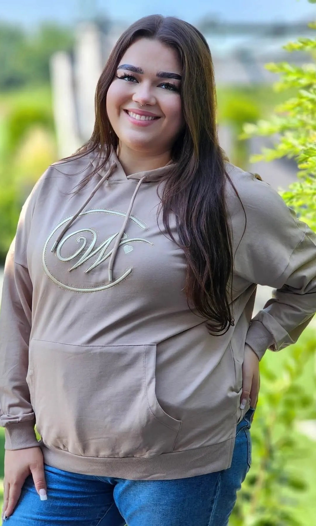 Bluza z haftowanym monogramem Stylowa XL