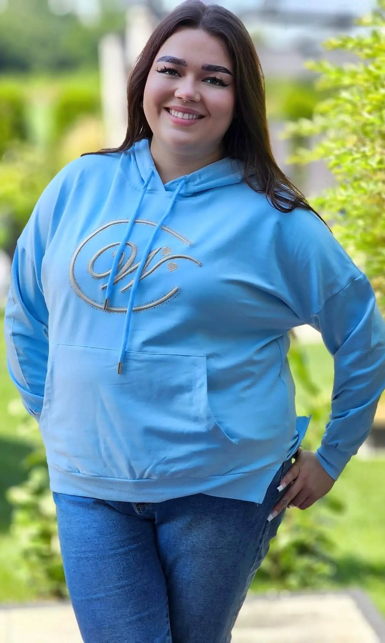 Bluza z haftowanym monogramem Stylowa XL