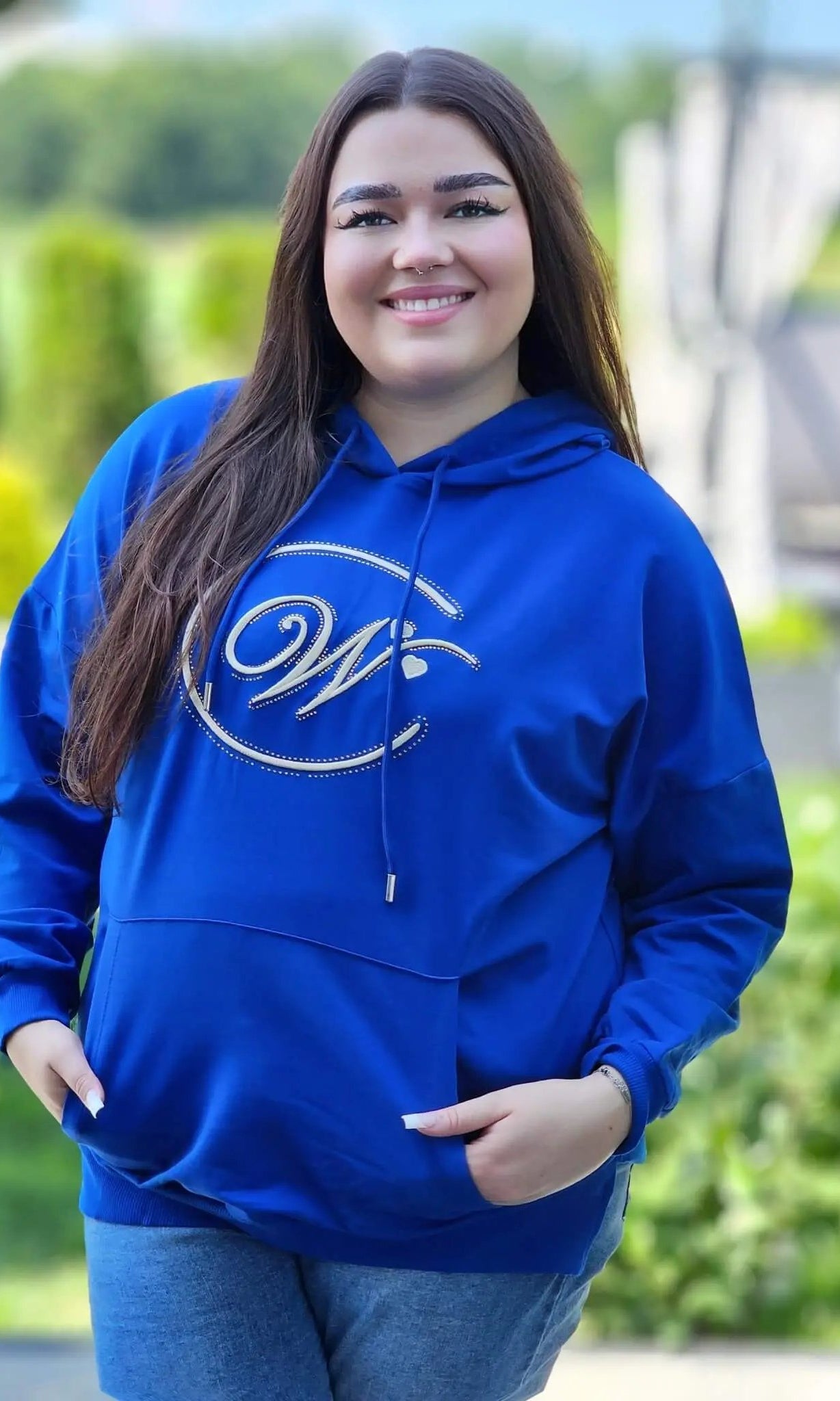 Bluza z haftowanym monogramem Stylowa XL