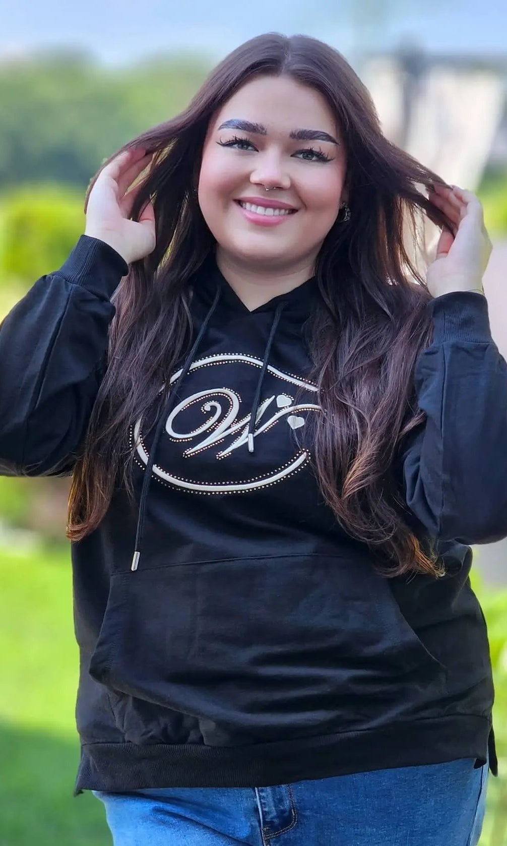 Bluza z haftowanym monogramem Stylowa XL