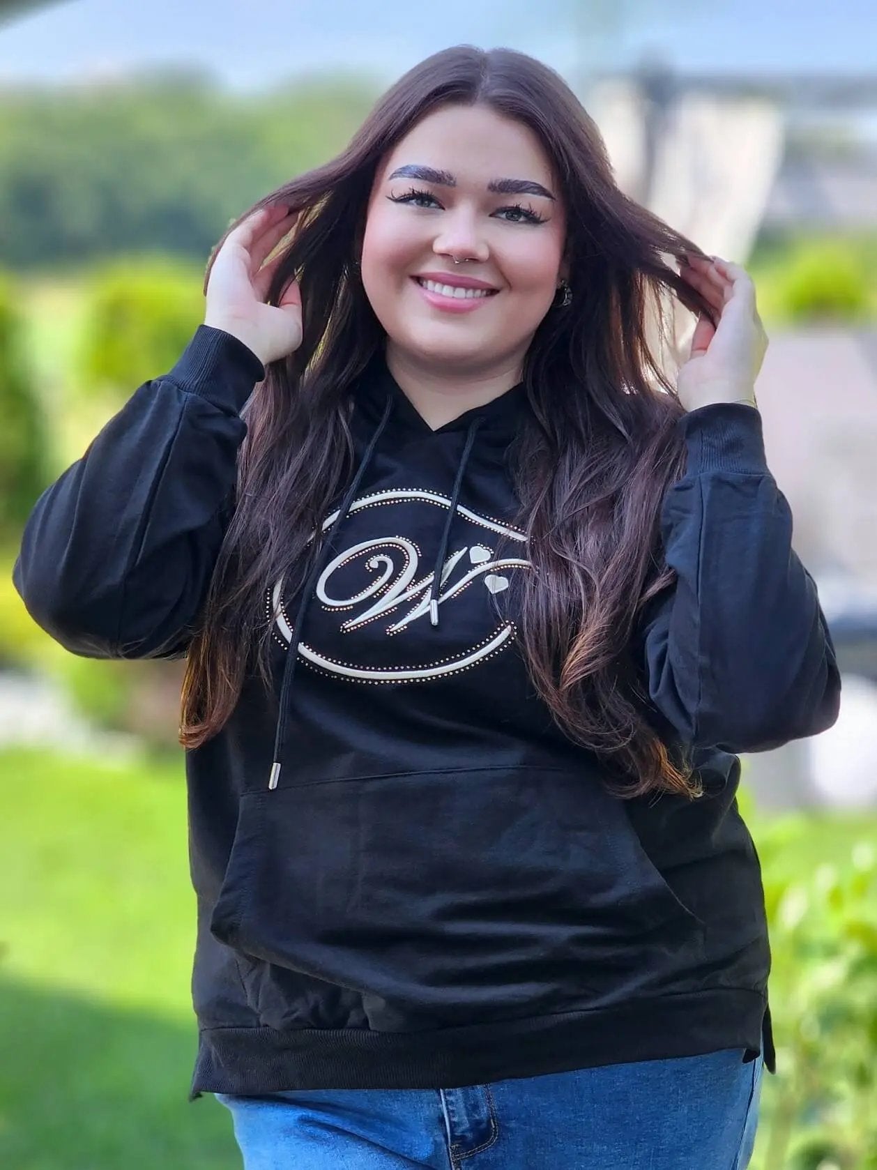 Bluza z haftowanym monogramem Stylowa XL