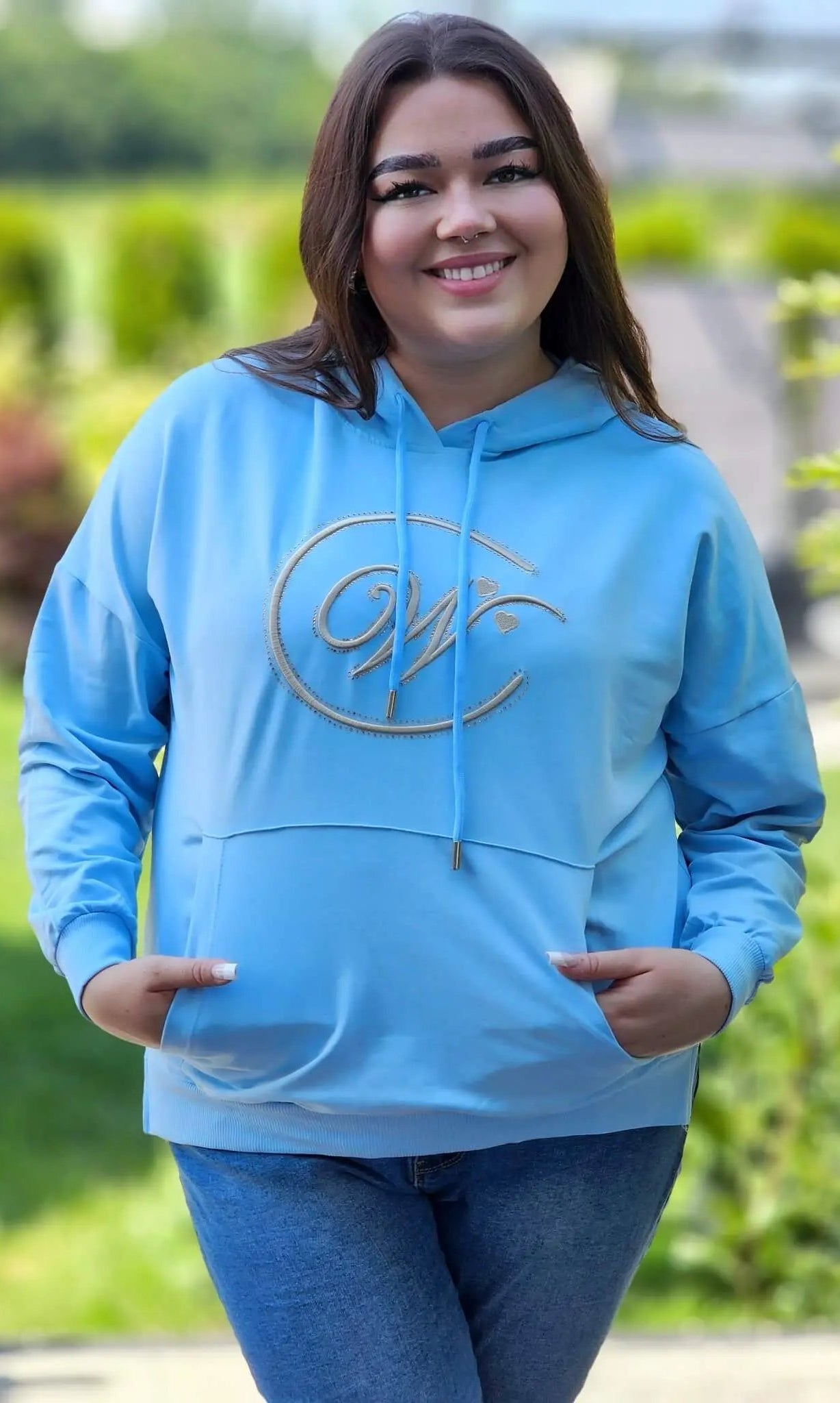 Bluza z haftowanym monogramem Stylowa XL