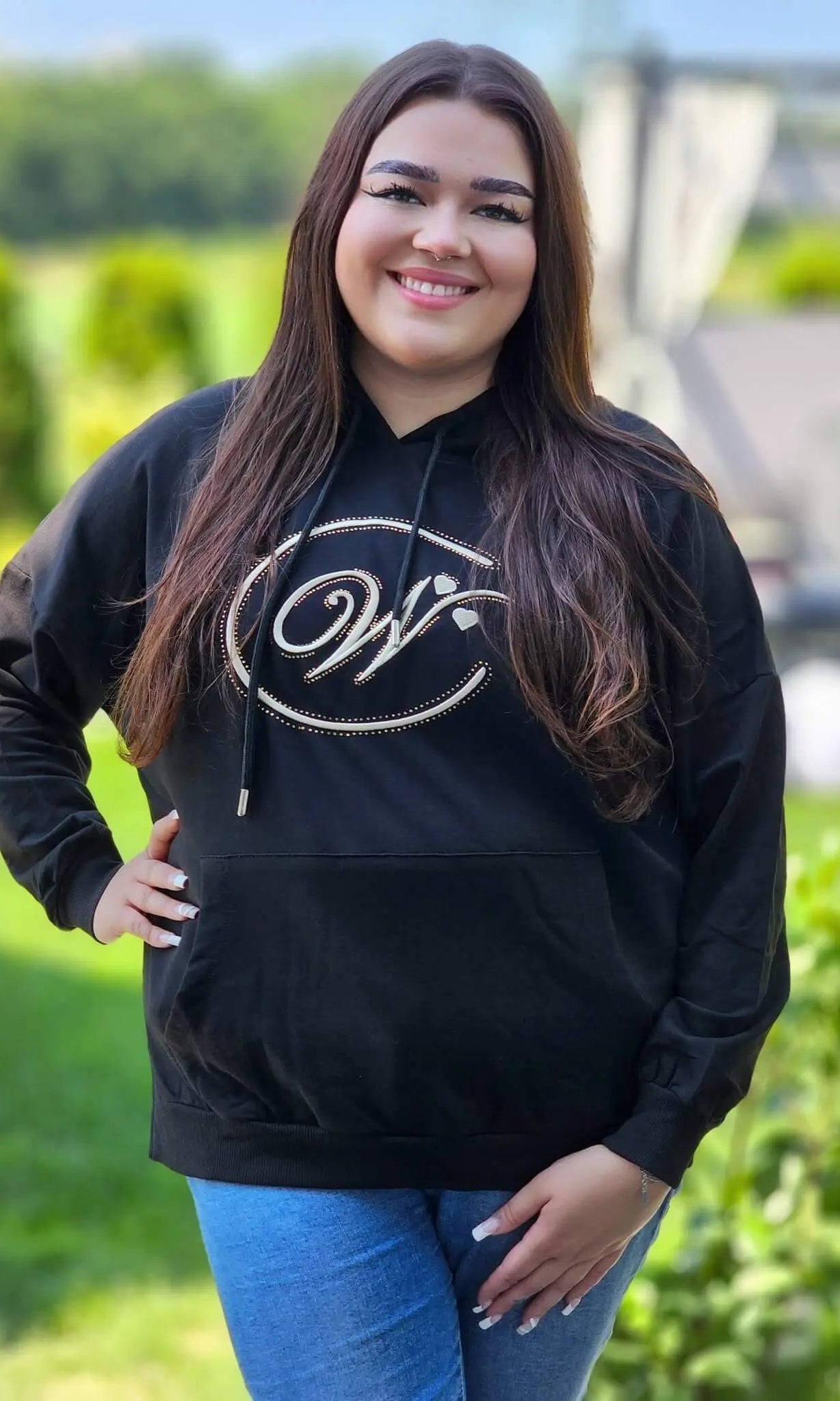 Bluza z haftowanym monogramem Stylowa XL