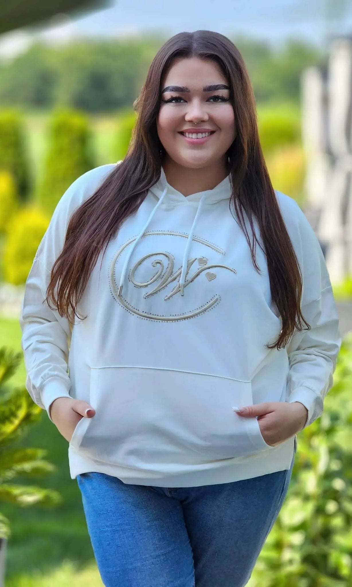 Bluza z haftowanym monogramem Stylowa XL