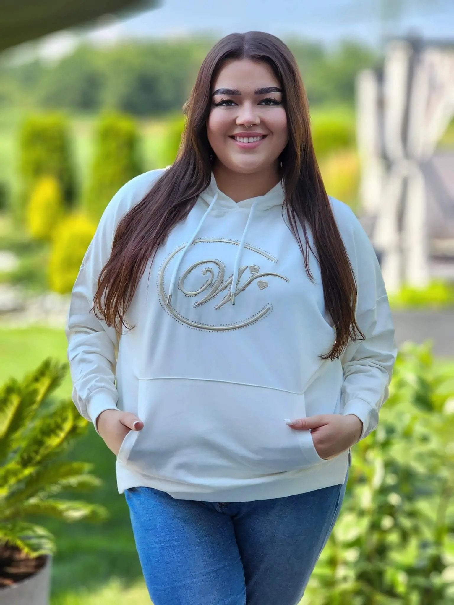 Bluza z haftowanym monogramem Stylowa XL