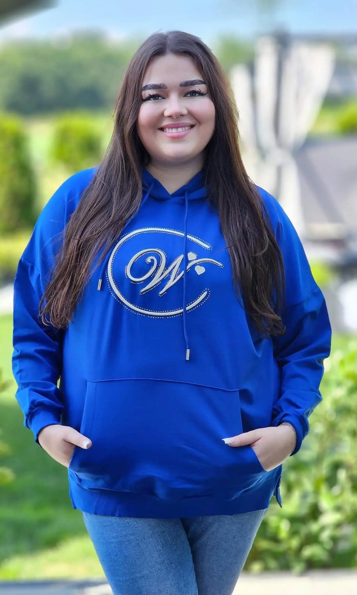 Bluza z haftowanym monogramem Stylowa XL