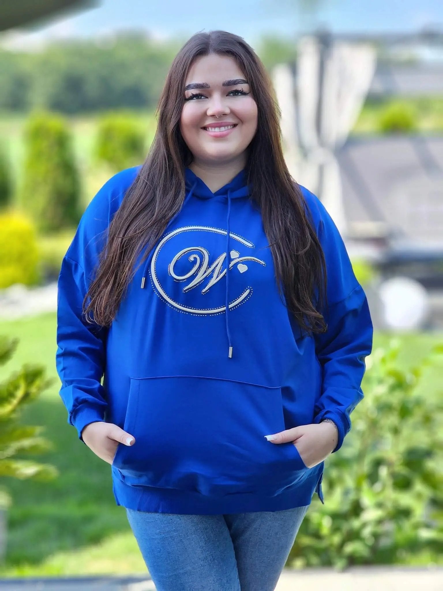 Bluza z haftowanym monogramem Stylowa XL