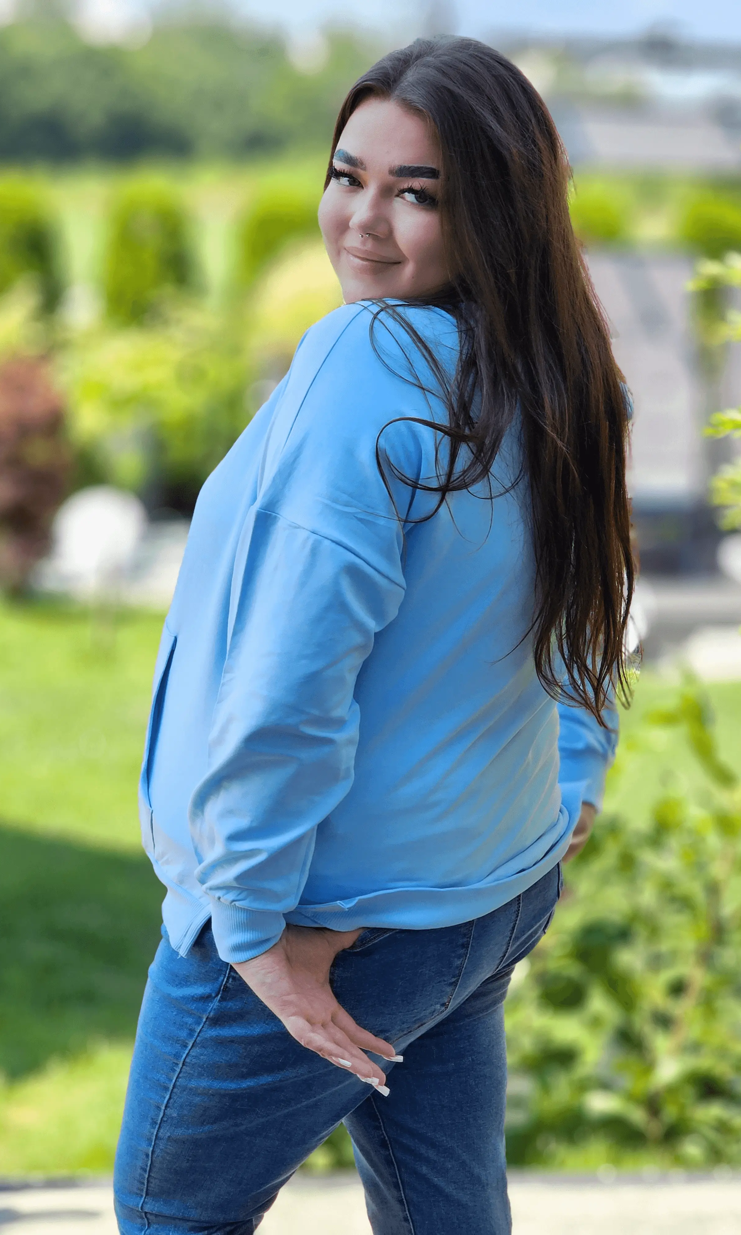 Bluza z haftowanym monogramem Stylowa XL