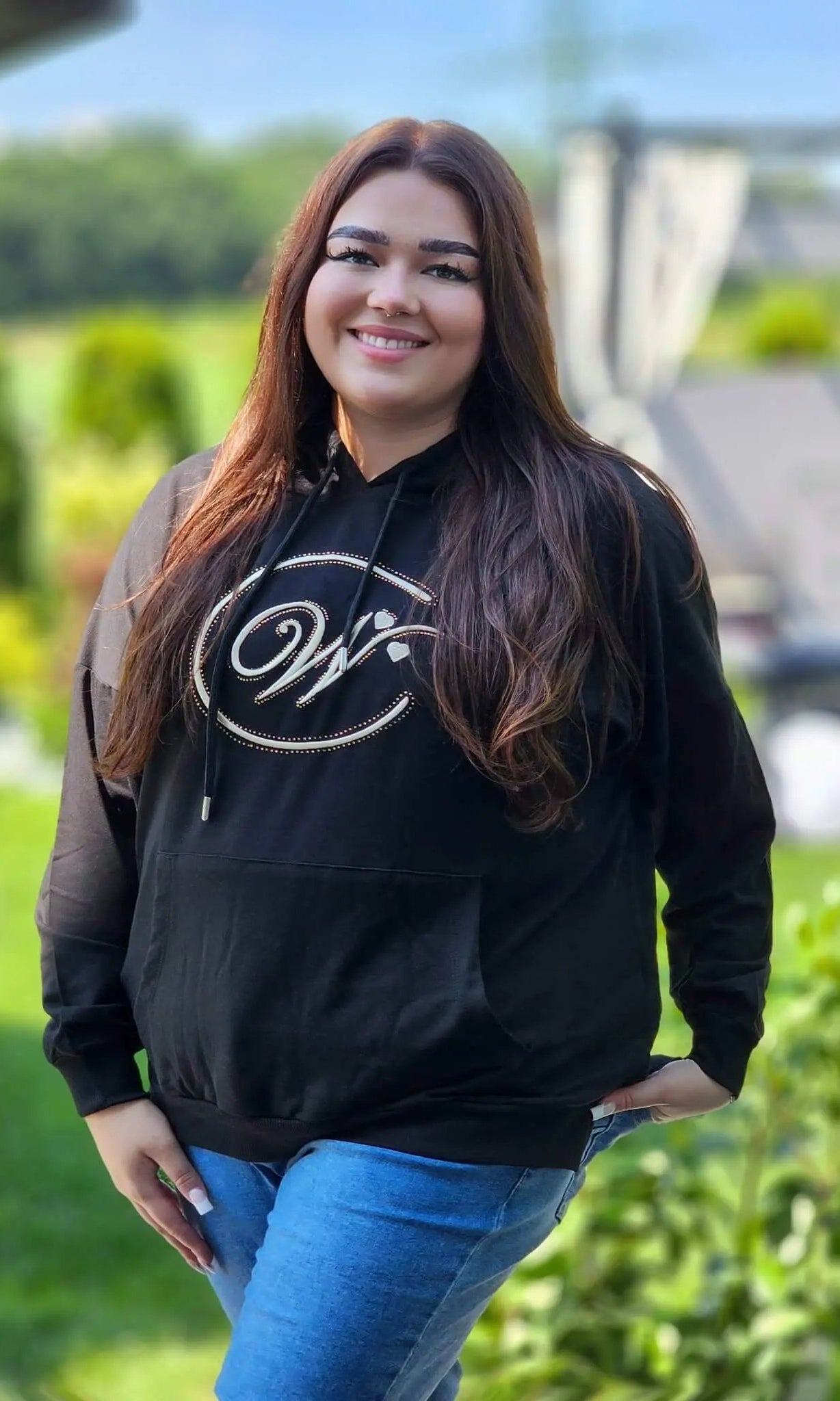 Bluza z haftowanym monogramem Stylowa XL