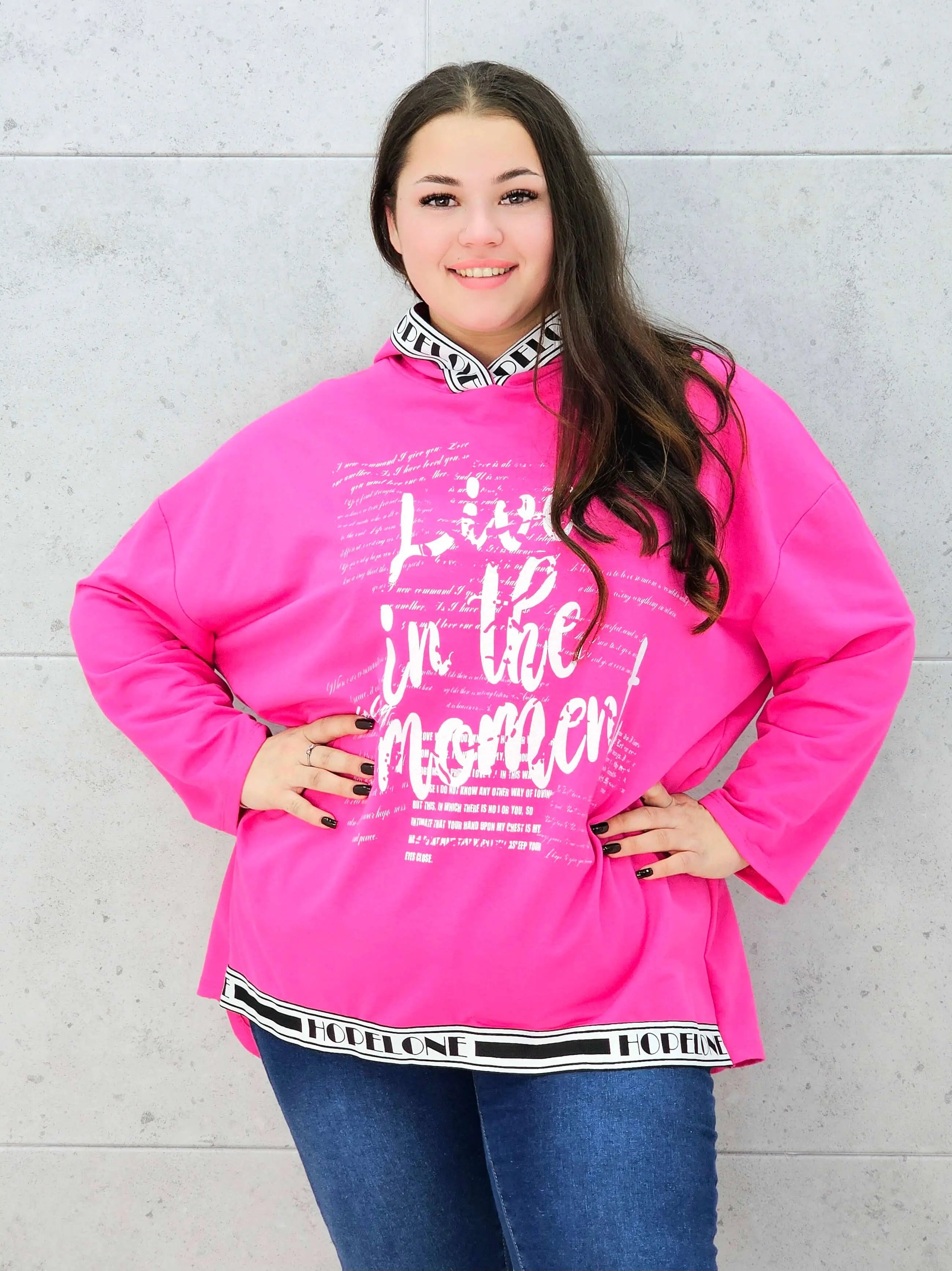 Bluza z kapturem i wstawkami napisów Stylowa XL