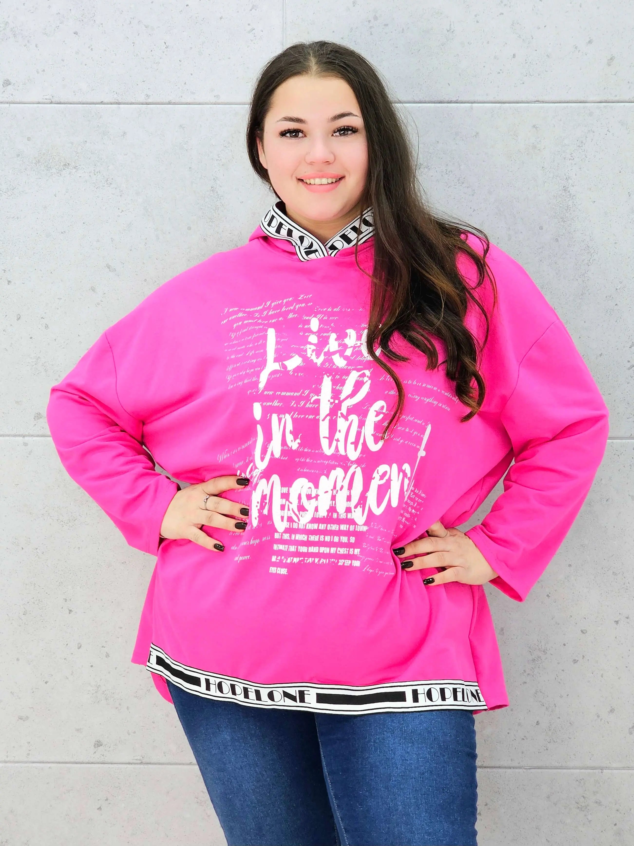 Bluza z kapturem i wstawkami napisów Stylowa XL