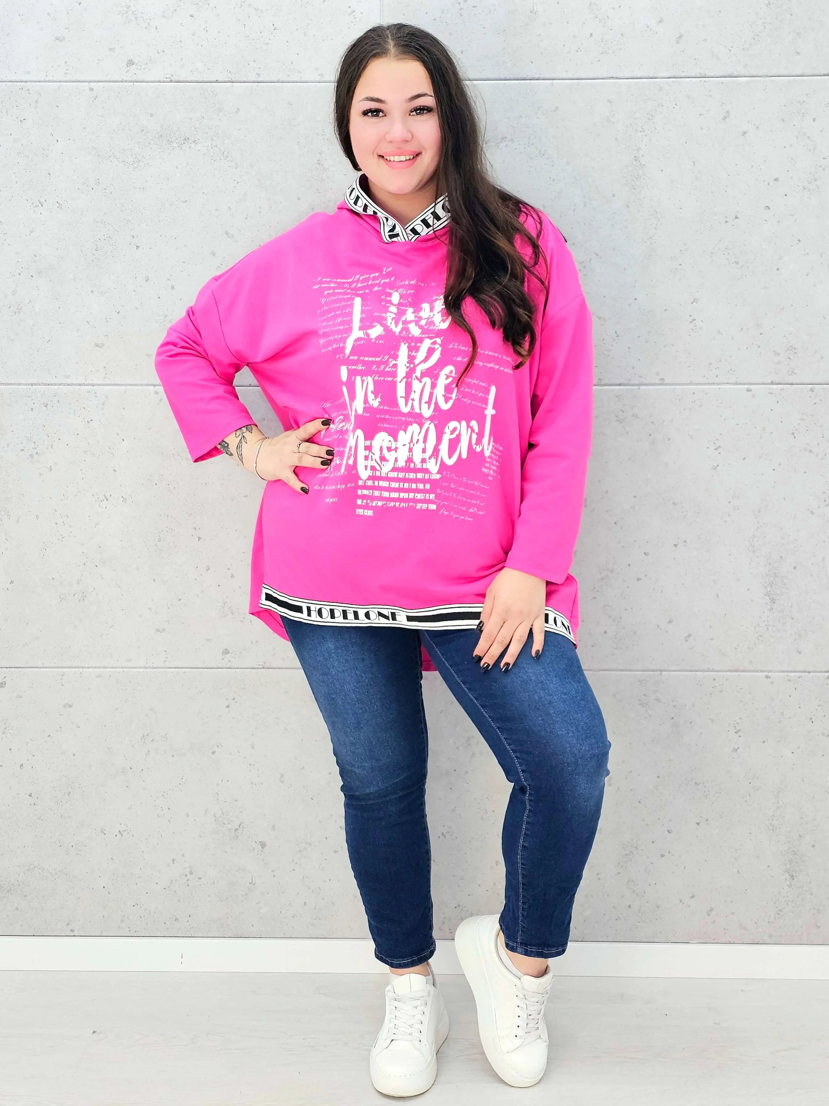 Bluza z kapturem i wstawkami napisów Stylowa XL