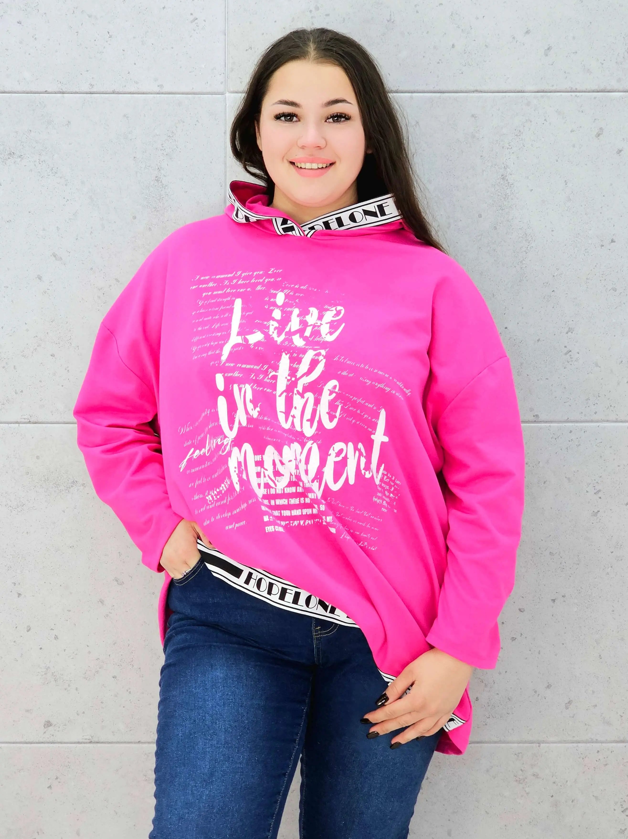 Bluza z kapturem i wstawkami napisów Stylowa XL