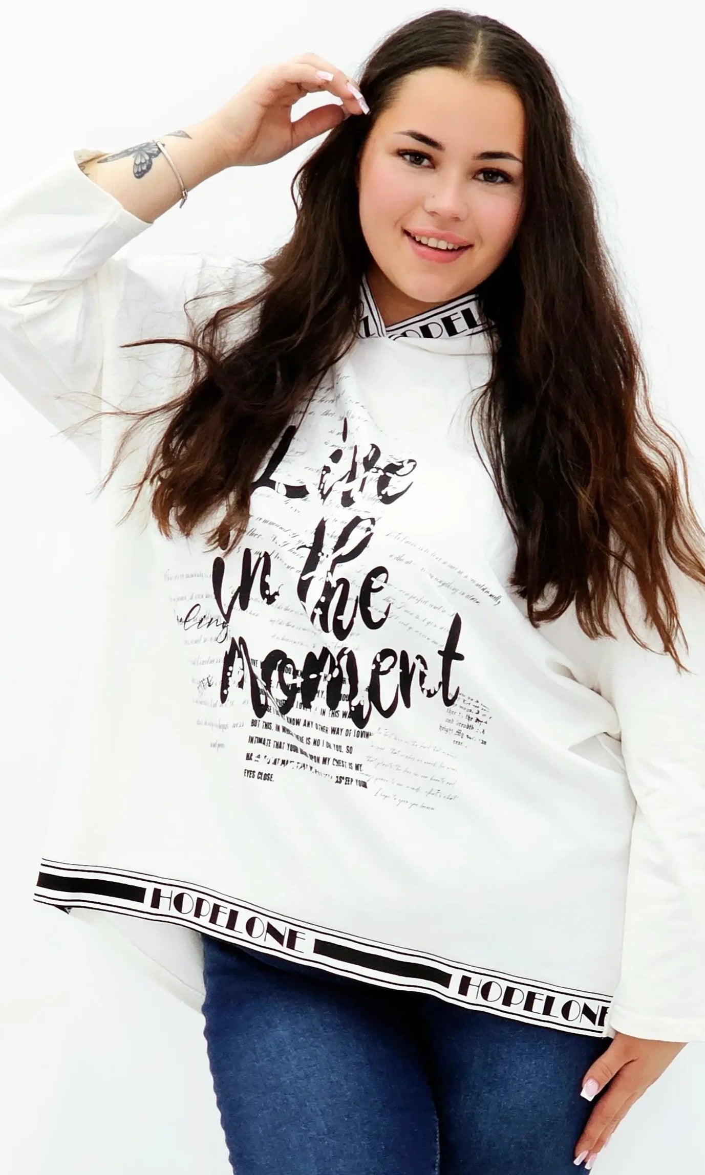 Bluza z kapturem i wstawkami napisów Stylowa XL