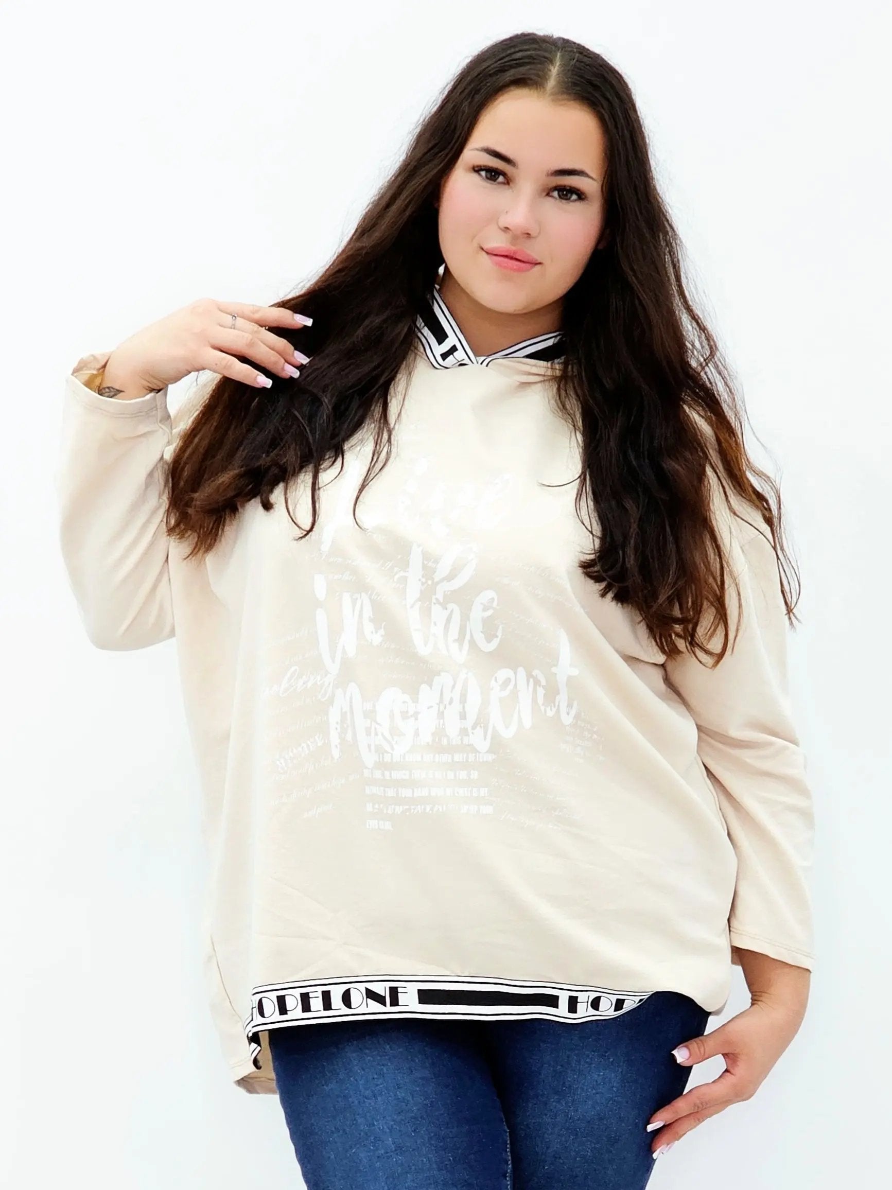 Bluza z kapturem i wstawkami napisów Stylowa XL