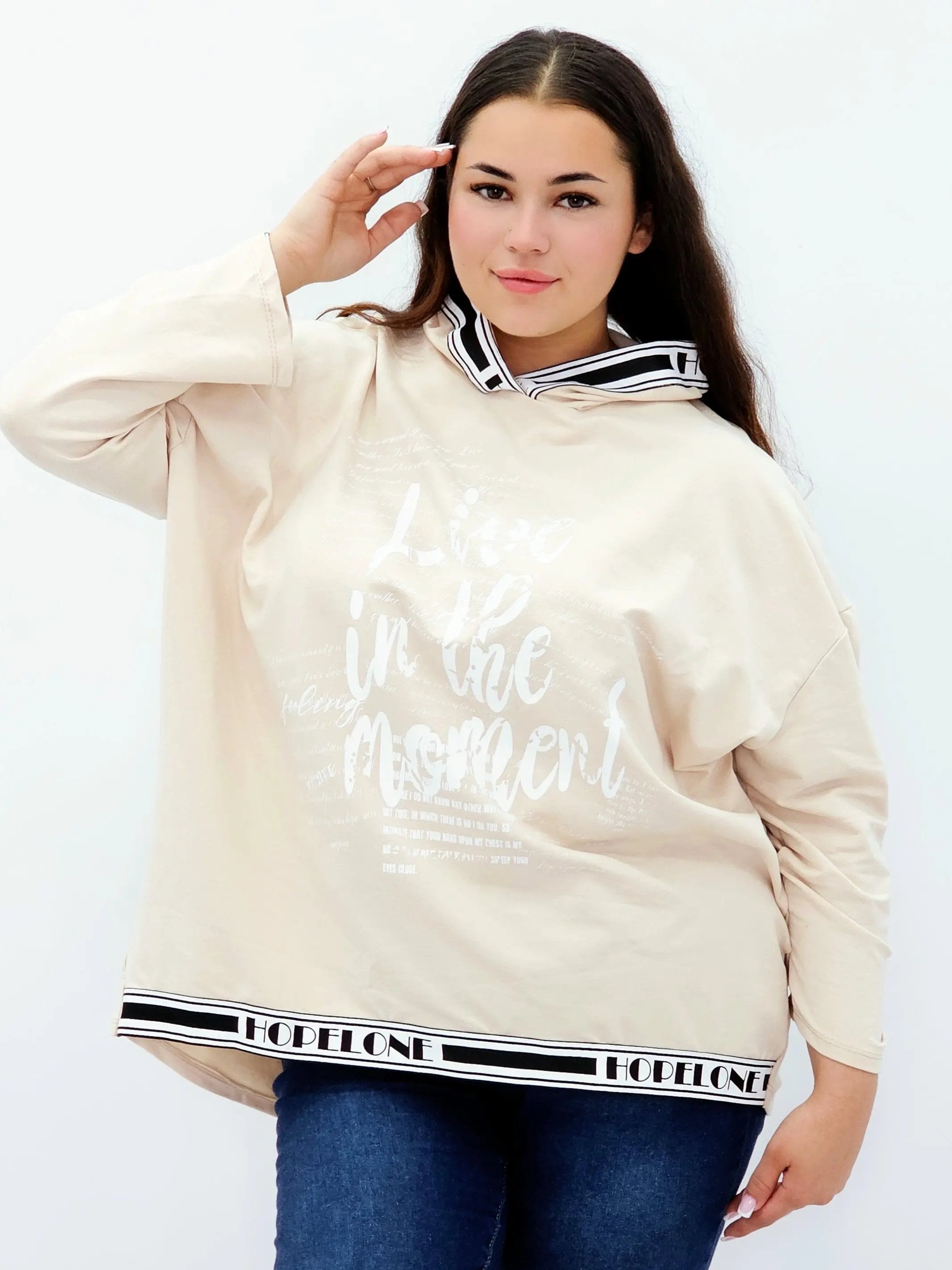 Bluza z kapturem i wstawkami napisów Stylowa XL