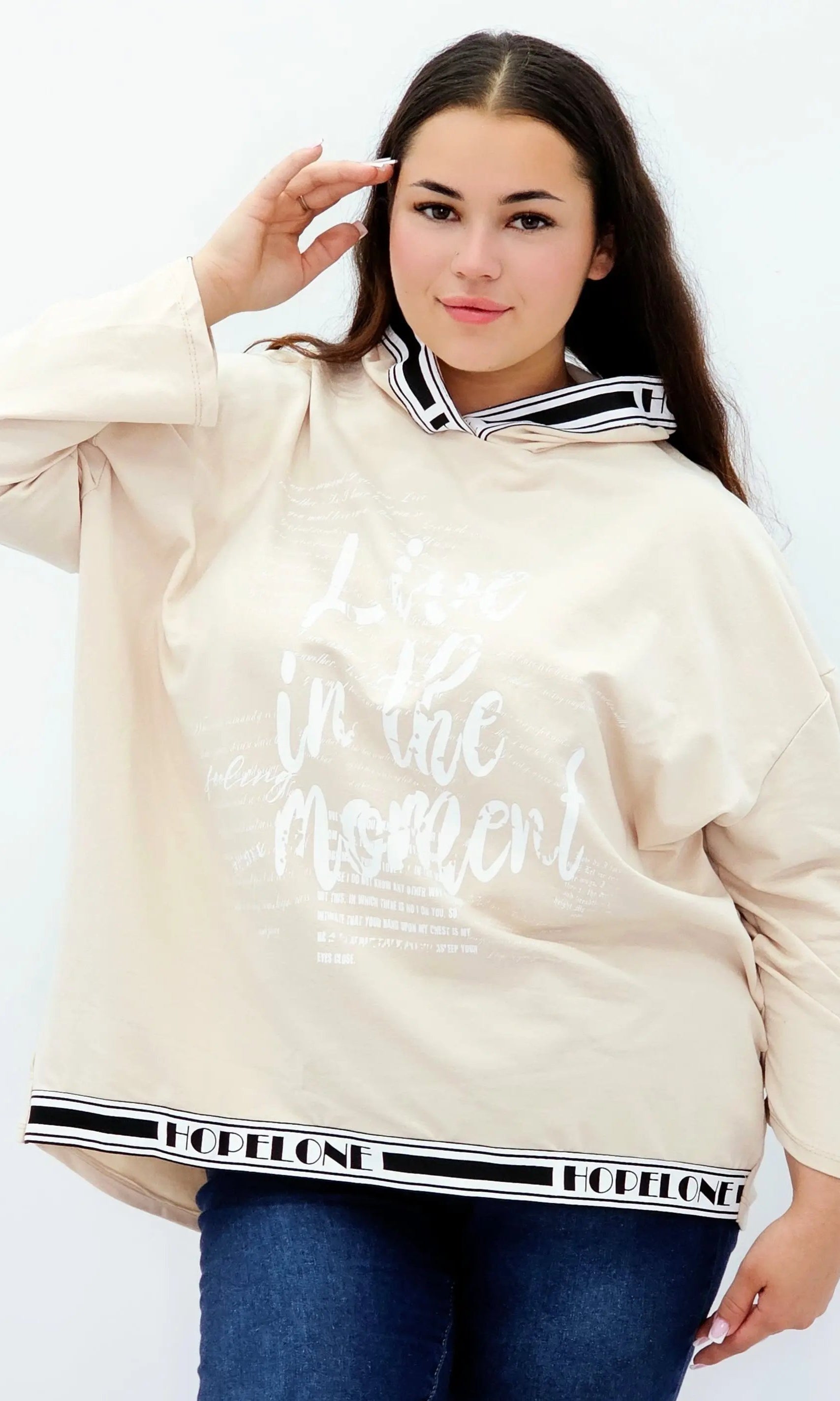 Bluza z kapturem i wstawkami napisów Stylowa XL