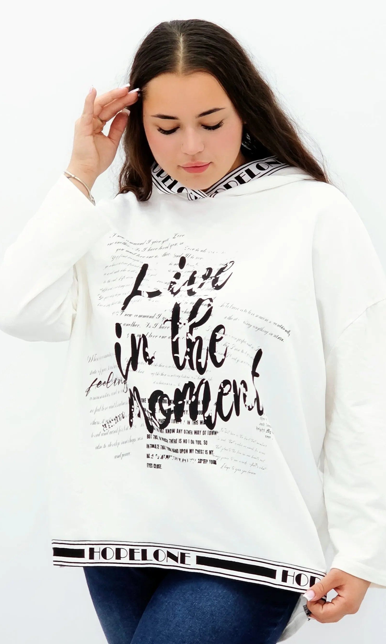 Bluza z kapturem i wstawkami napisów Stylowa XL