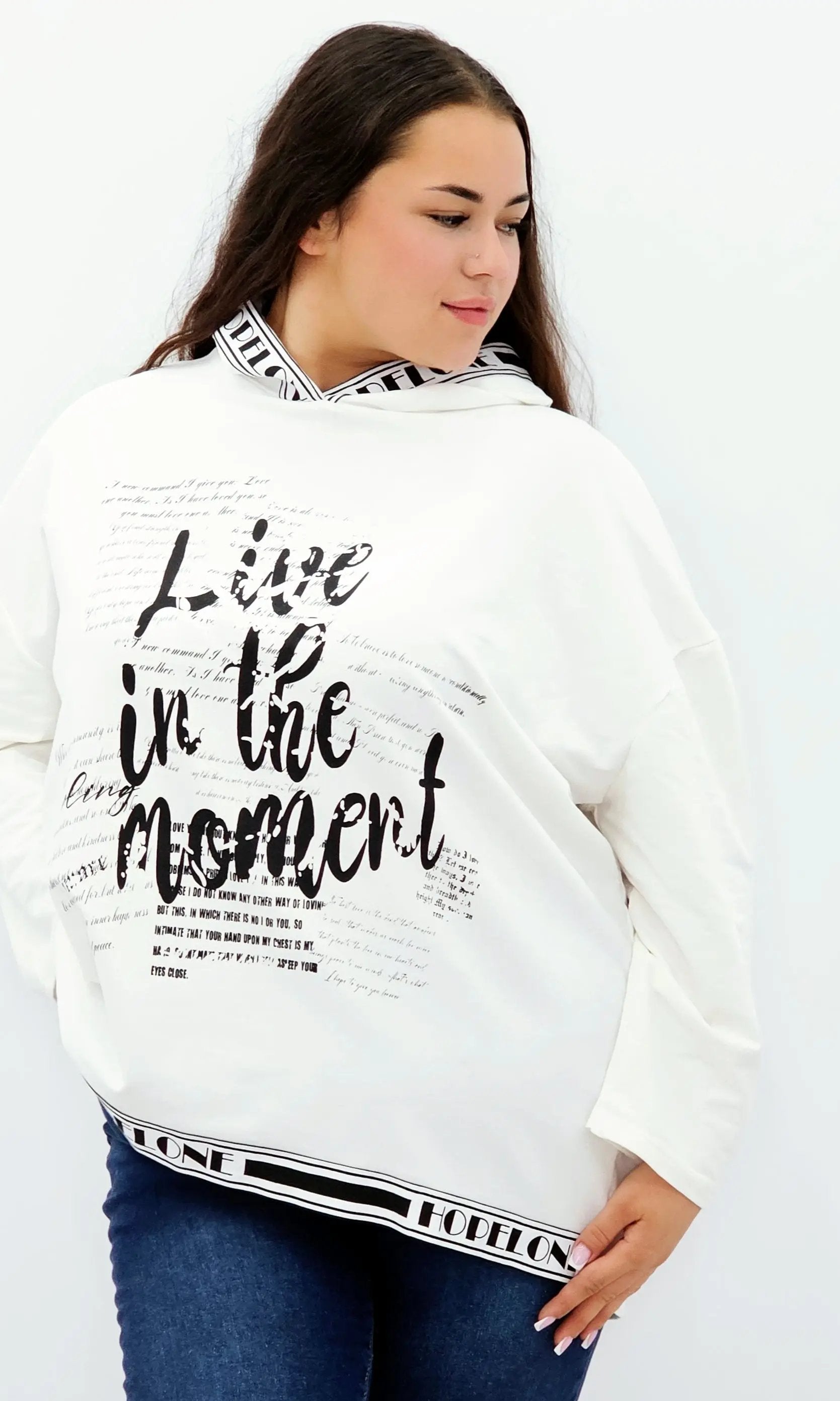 Bluza z kapturem i wstawkami napisów Stylowa XL