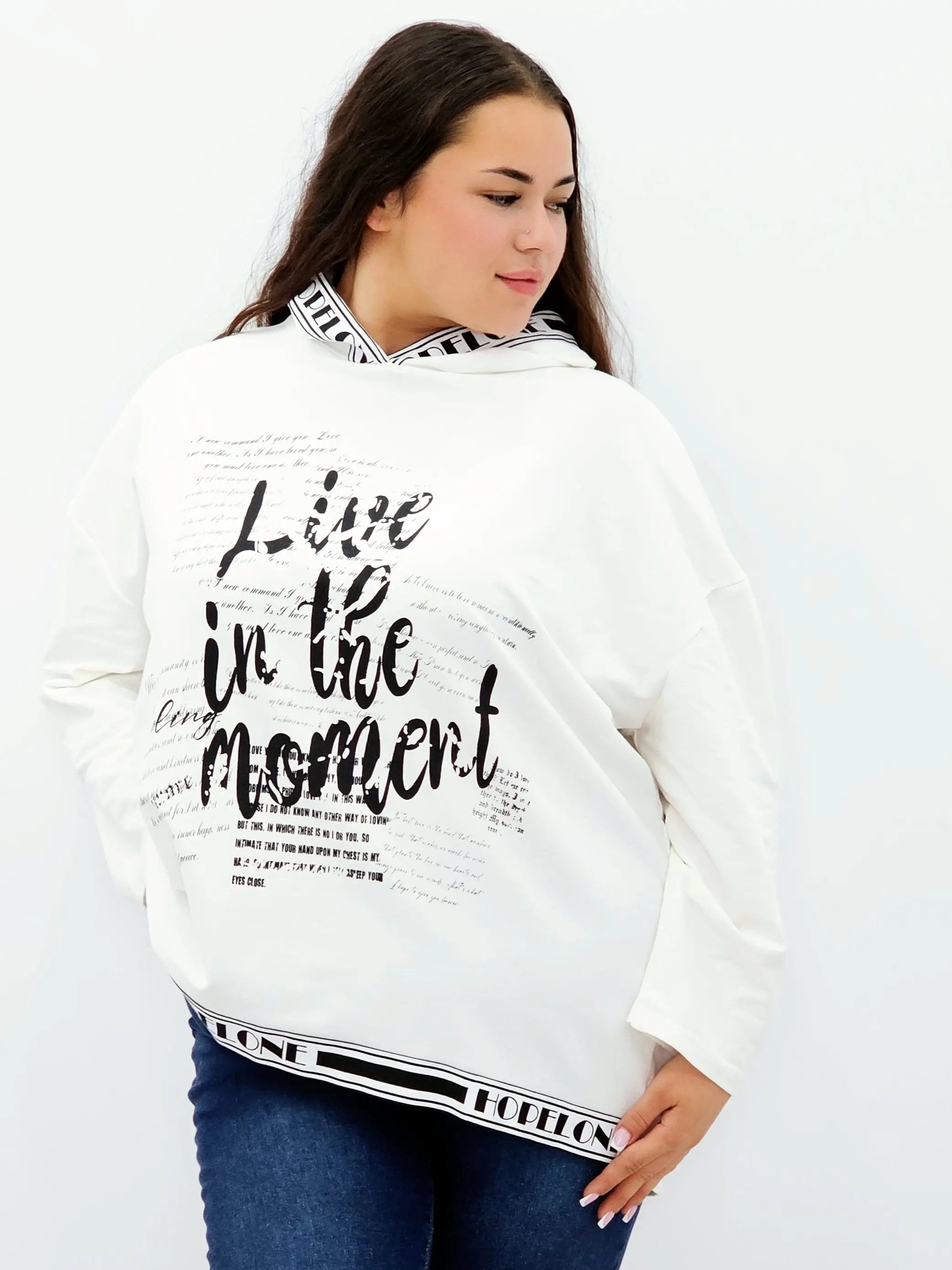 Bluza z kapturem i wstawkami napisów Stylowa XL