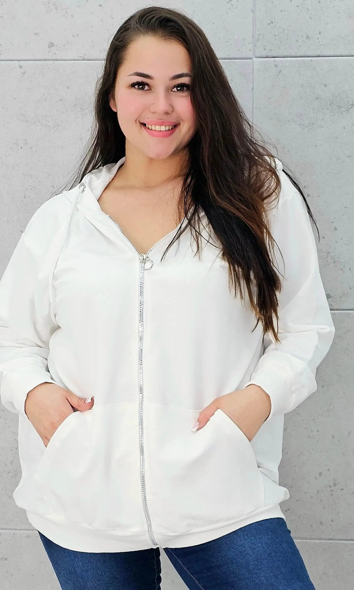 Bluza z kapturem i zamkiem Stylowa XL