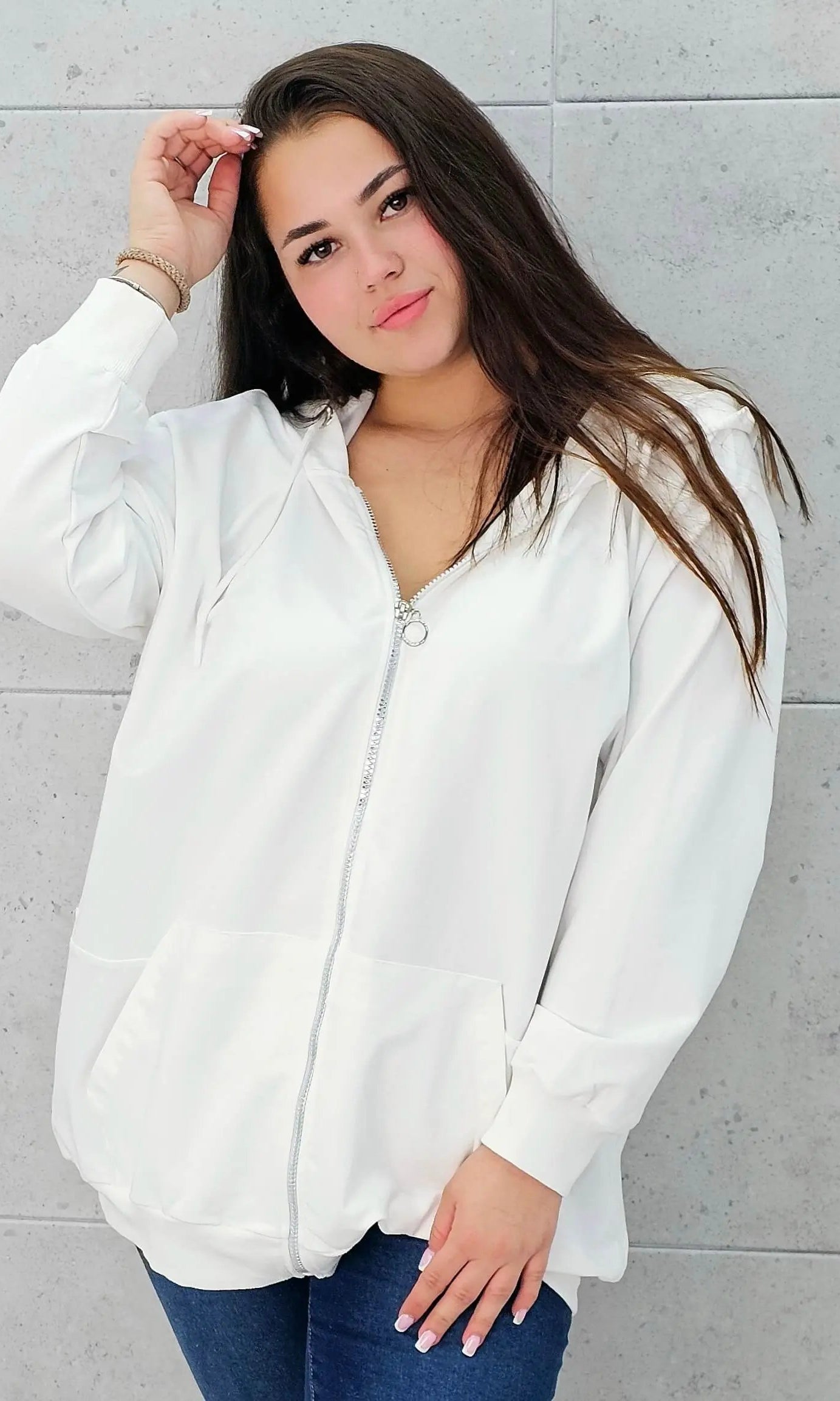 Bluza z kapturem i zamkiem Stylowa XL