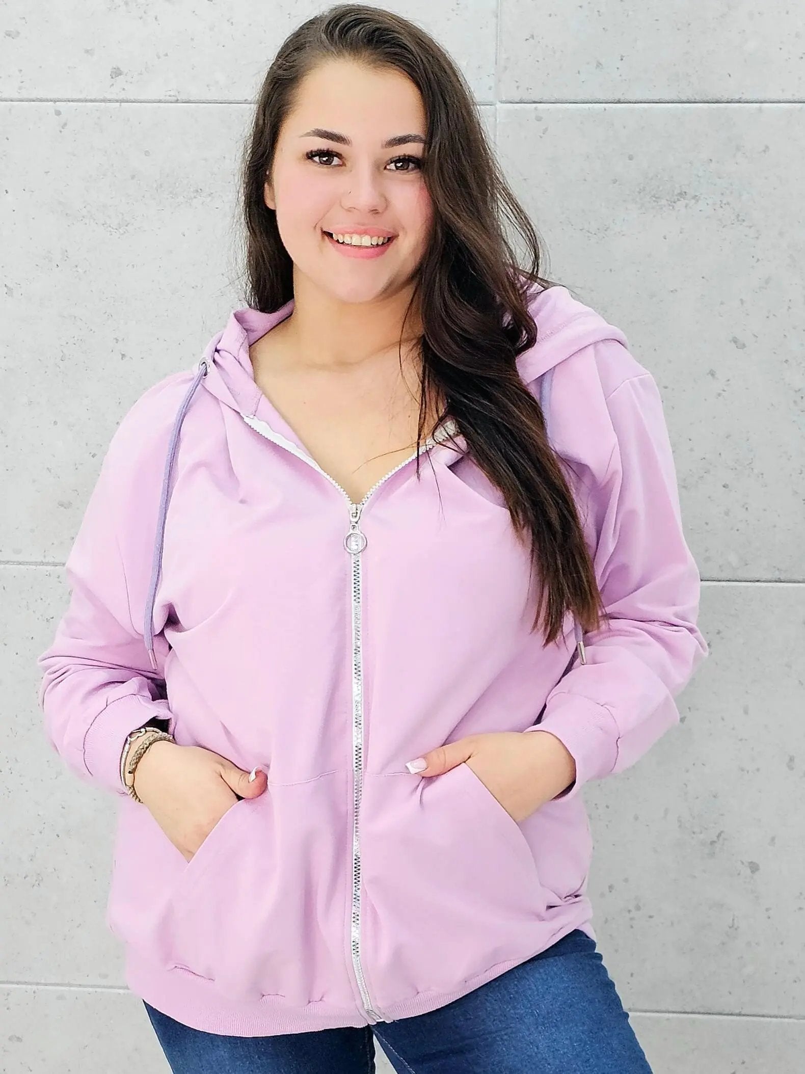 Bluza z kapturem i zamkiem Stylowa XL