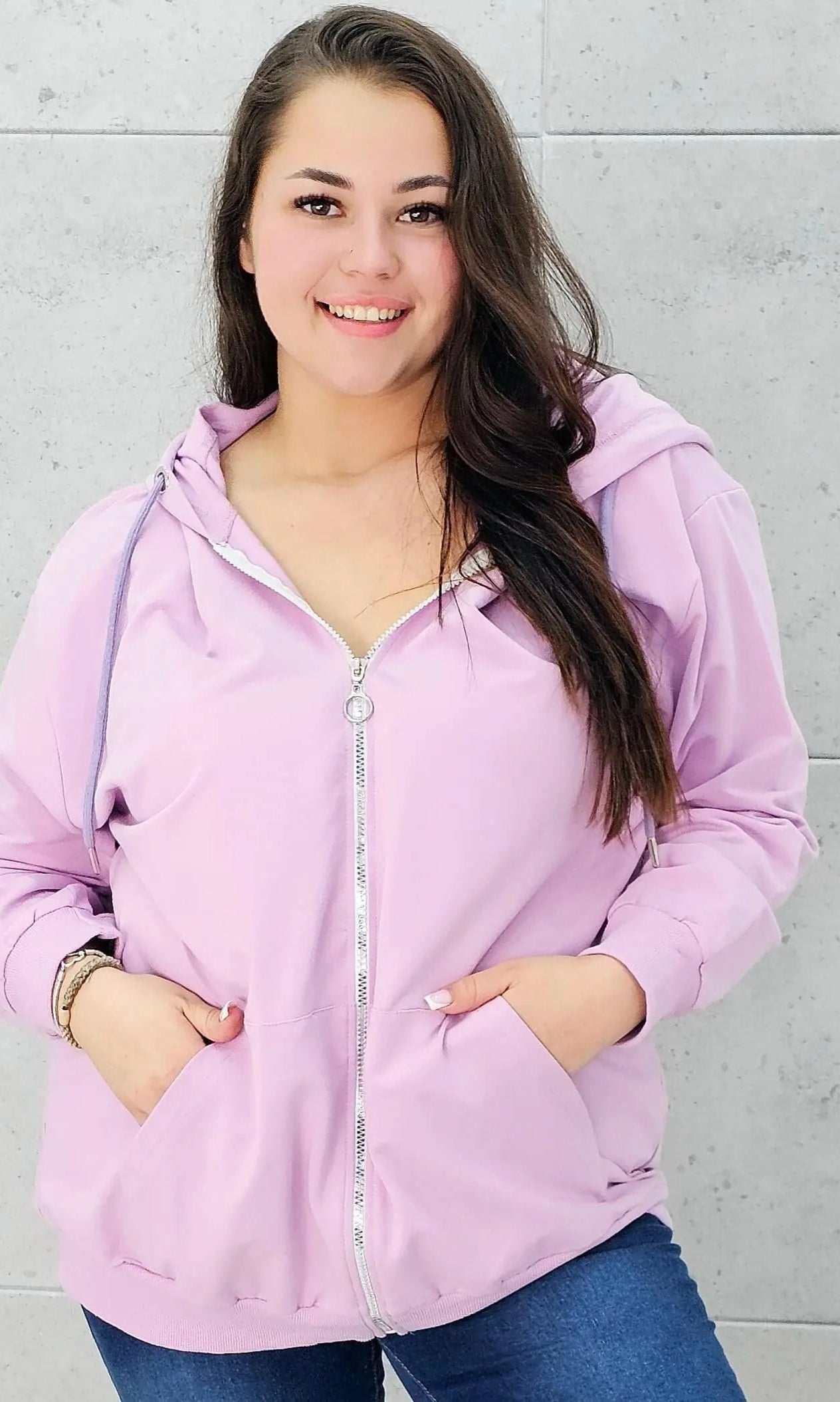 Bluza z kapturem i zamkiem Stylowa XL