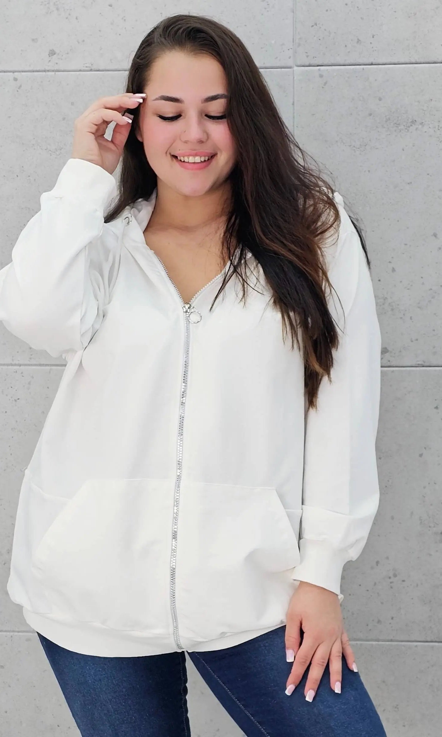 Bluza z kapturem i zamkiem Stylowa XL