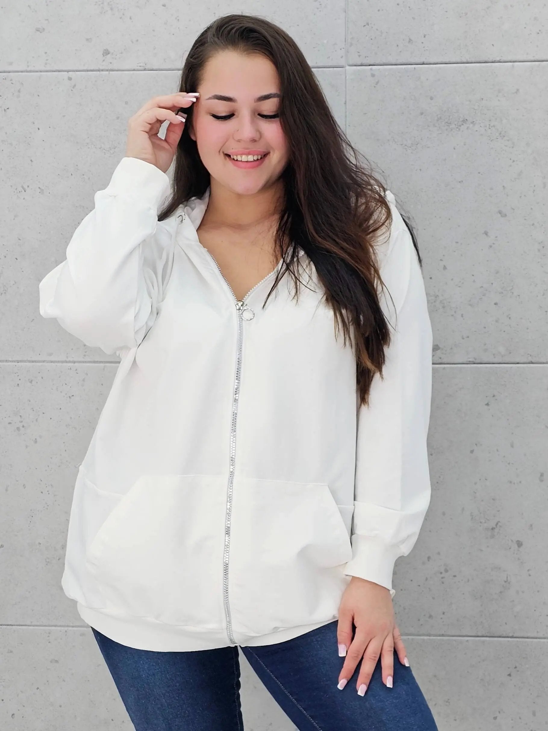 Bluza z kapturem i zamkiem Stylowa XL